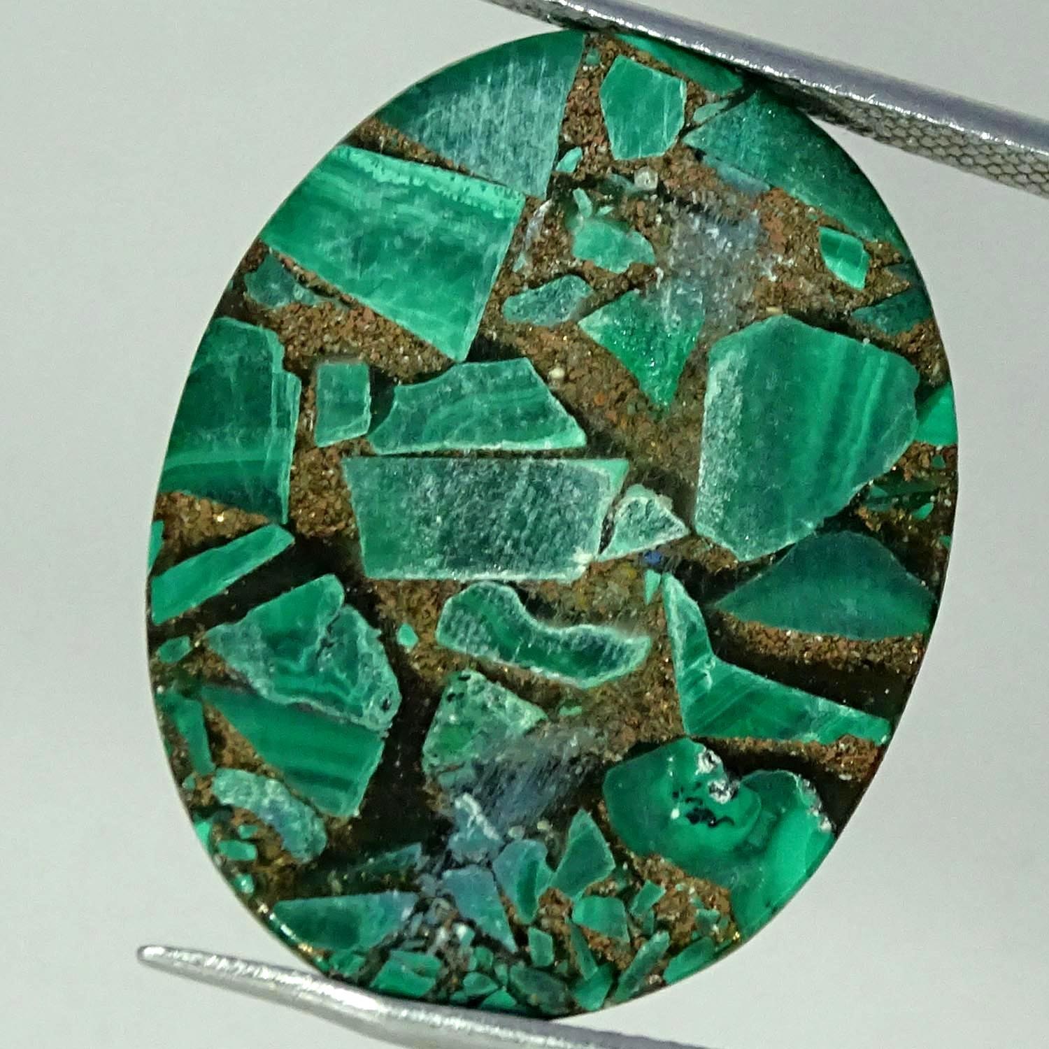 30.80Cts Lab-Created Designer Copper Malachite Oval Cabochon 21X28X5MM