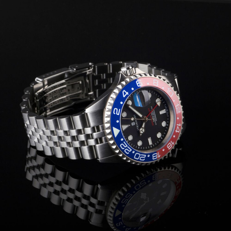 Steinhart Ocean One GMT BLUE-RED. 2 Ceramic Men’s Swiss Diver Watch 103-1100