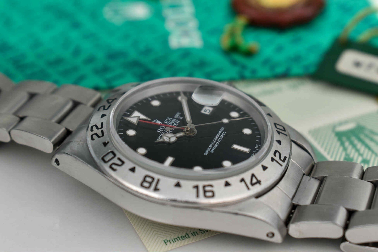 Rolex Explorer 16570 Silver Oyster Bracelet with Silver Bezel With Papers