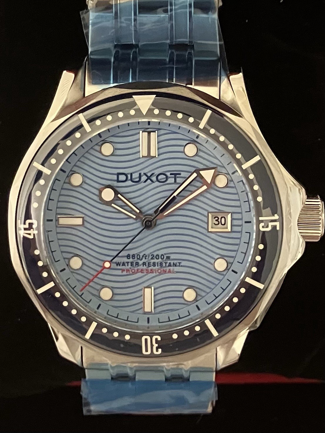 Duxot Henri Diver 200M Watch, Ice Blue, 41mm, Automatic, TMI NH35A Caliber, NIB