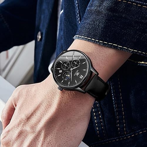 Waterproof Quartz Watch Men’s OLEVS Luminous Luxury Leather Men Strap Business