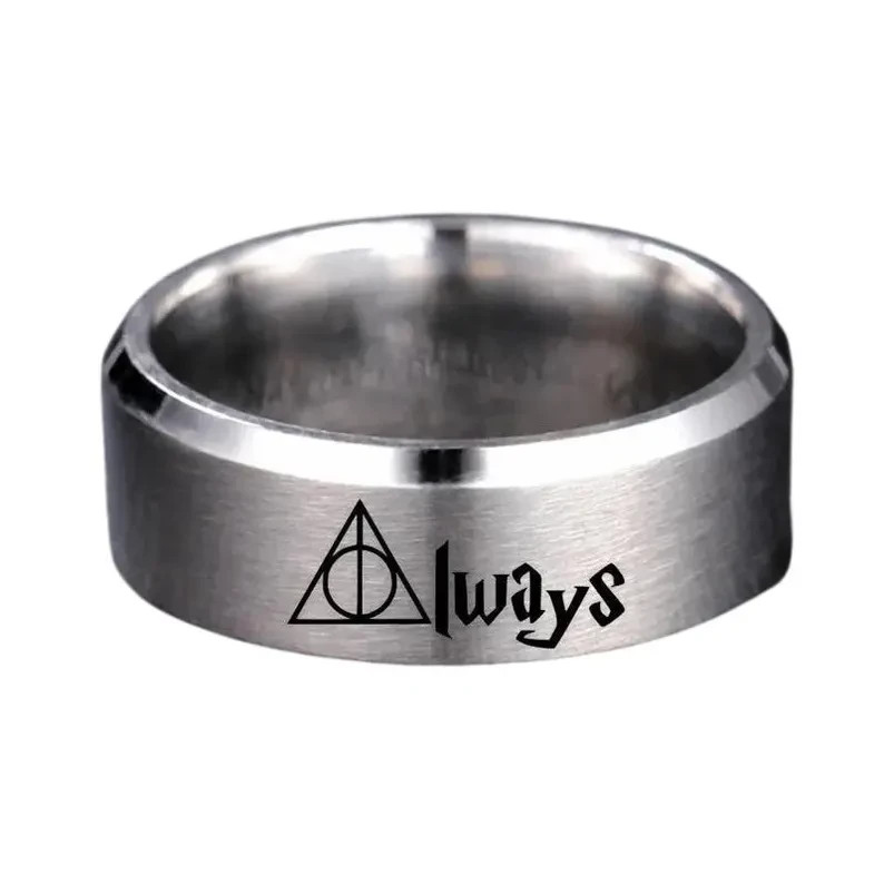 Deathly Hallows Always Ring Stainless Steel Unisex Fantasy Cosplay Silver Gold