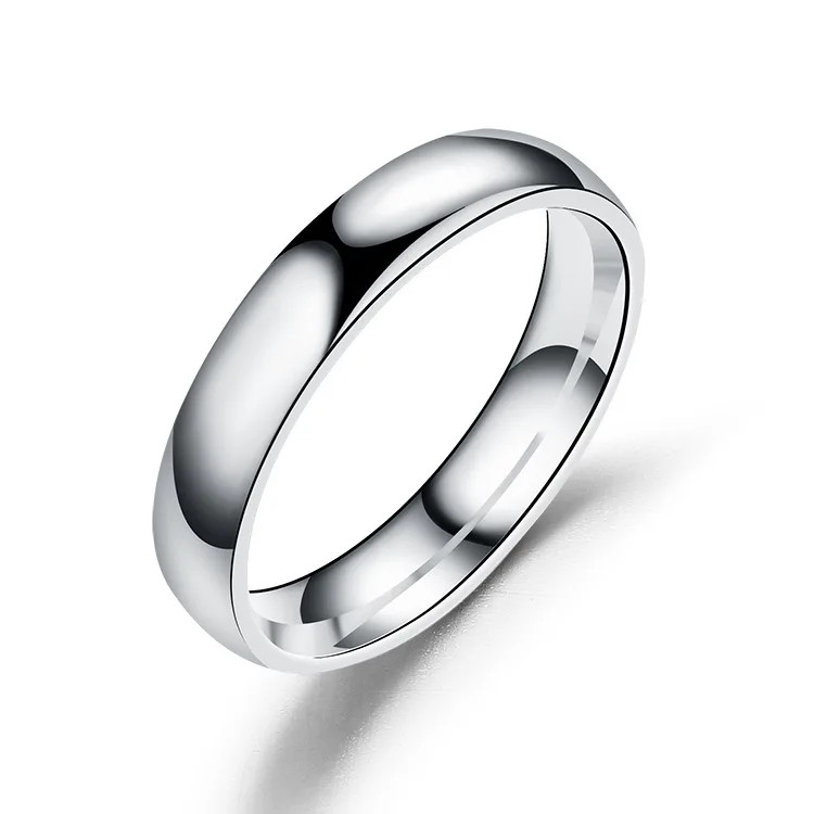 Tungsten Carbide Comfort Fit Polished Plain Band Wedding Ring 4mm