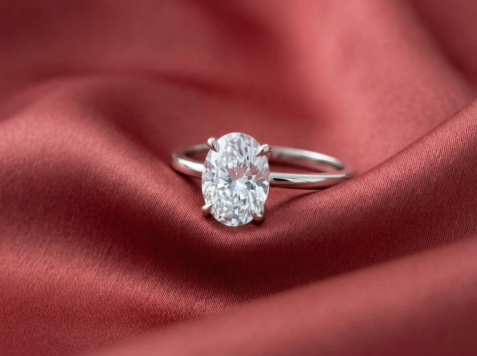 Radiant Charm Oval Cut Simulated Diamond Solitaire Ring For Proposal Anniversary