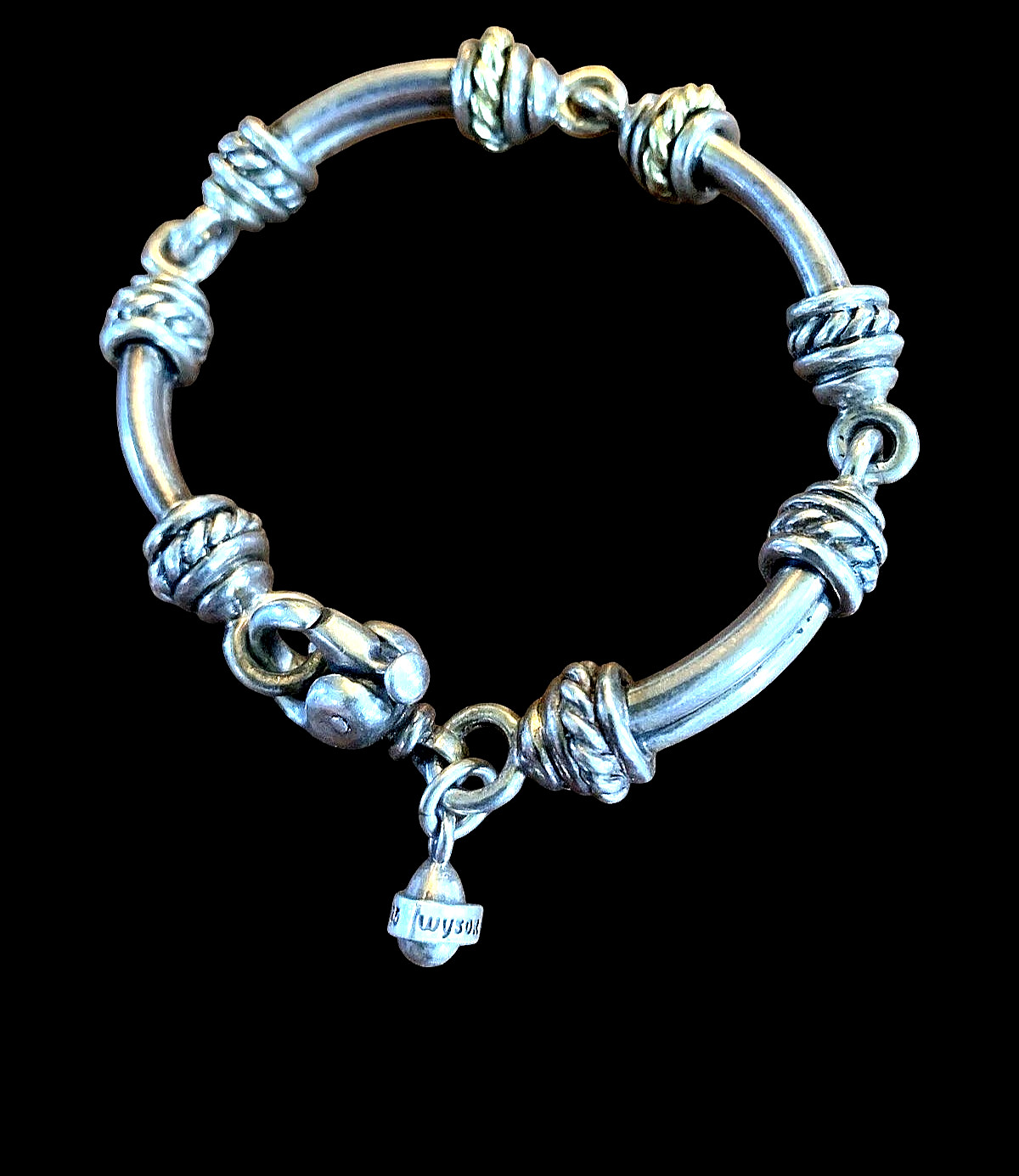 5.5″ x 11mm DAVID WYSOR Solid Sterling 18k Curved Link Bracelet. Made in USA!