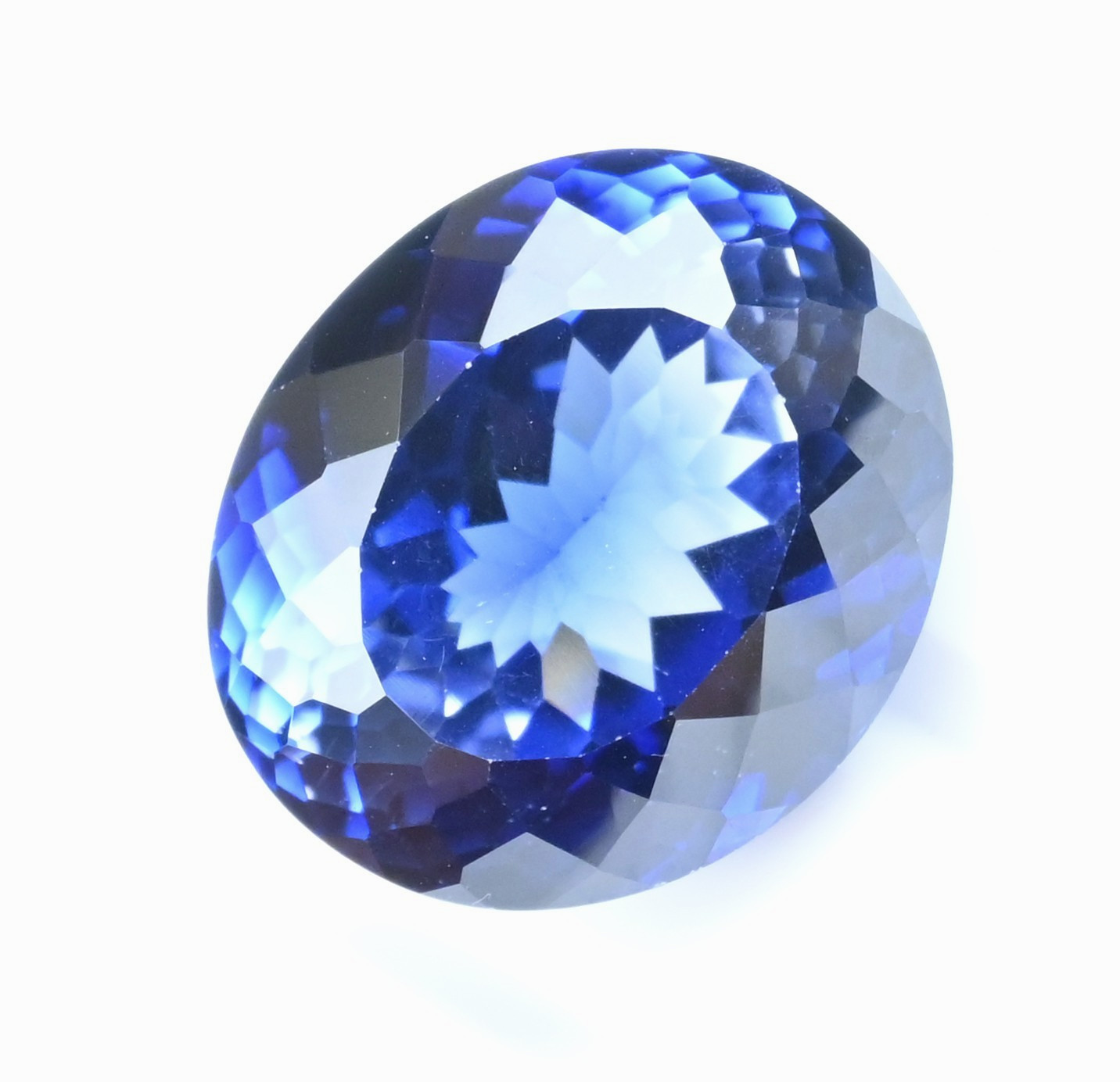 32.65 Ct Natural KASHMIRI Blue Sapphire Oval Certified Flawless Loose Gemstone