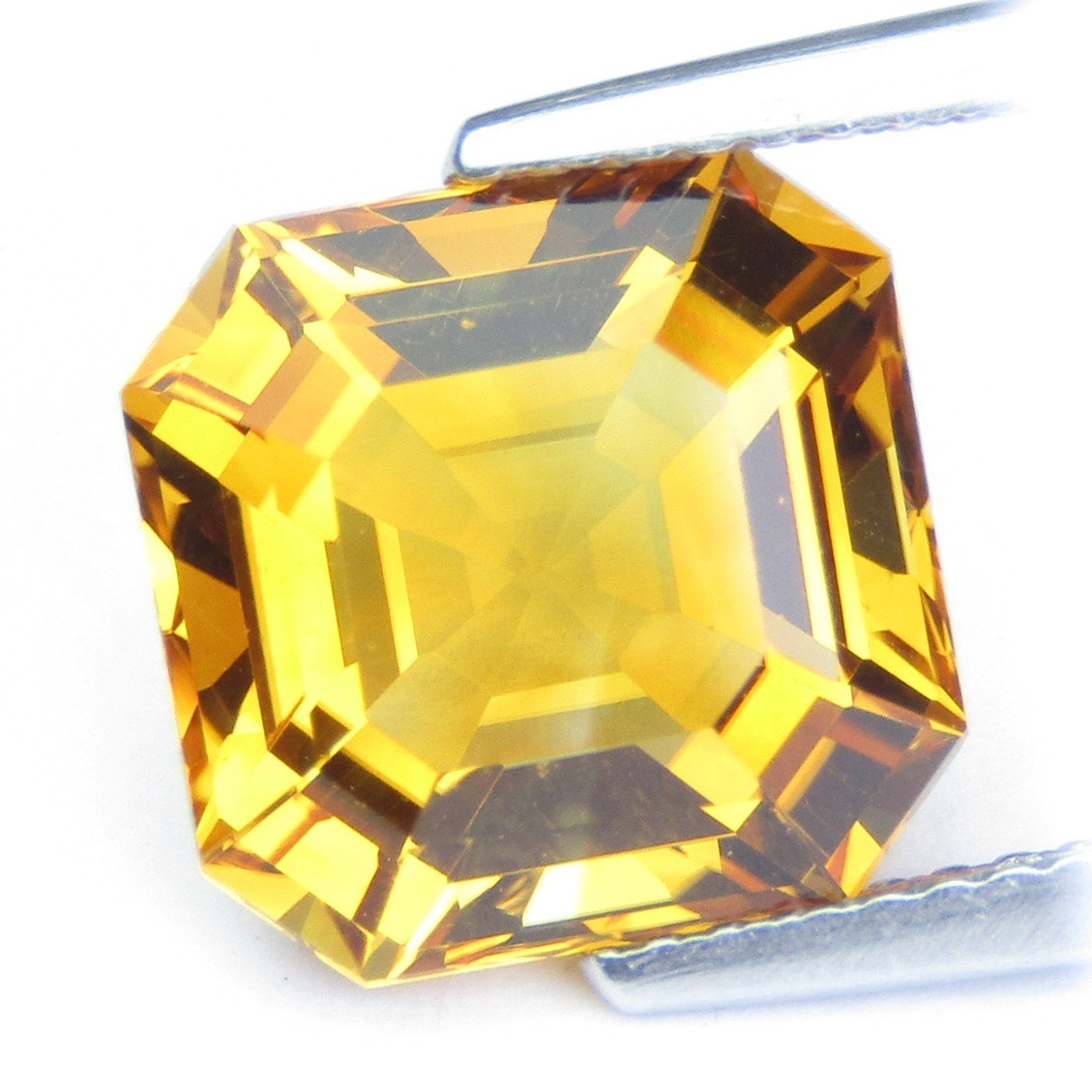 5.00Cts Ravishing Natural Citrine 10.3mm Asscher Cut Loose Brazil Gemstone–VDO