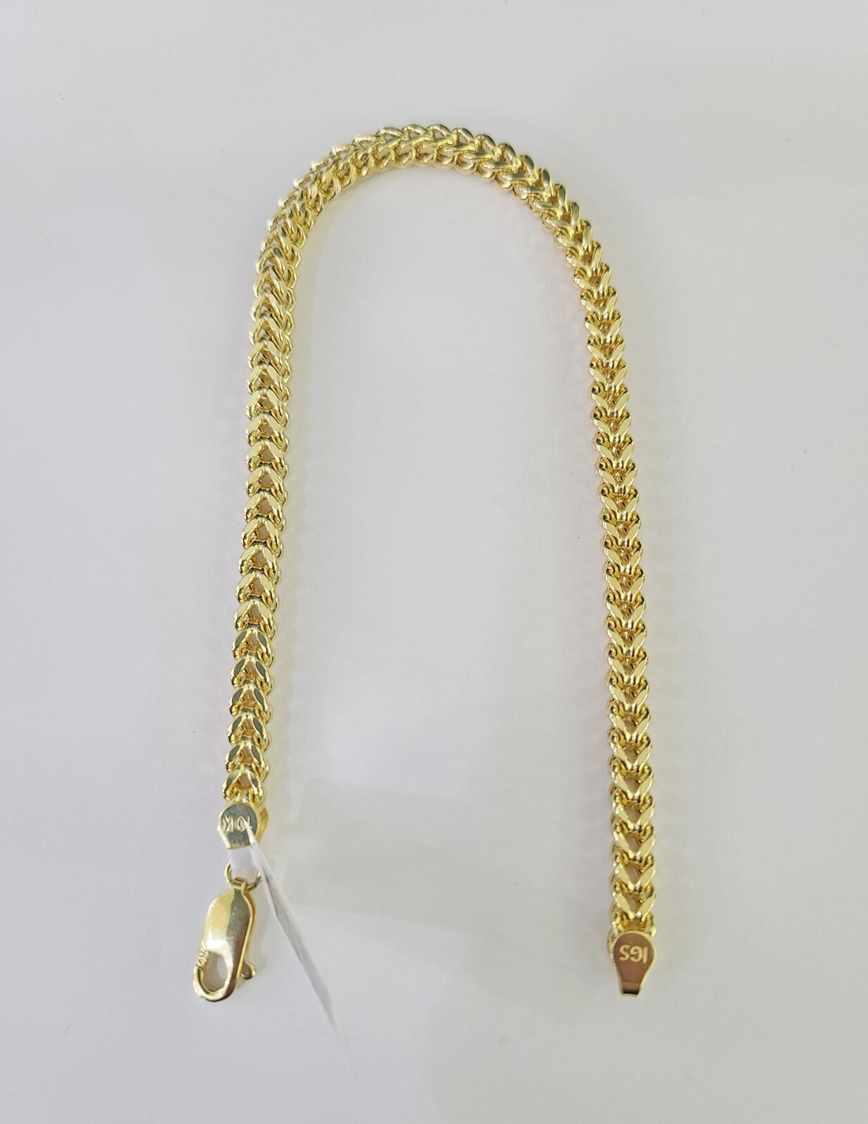 10k Franco Bracelet 4mm 8″ Inch Yellow Gold Men Women Link Real 10kt