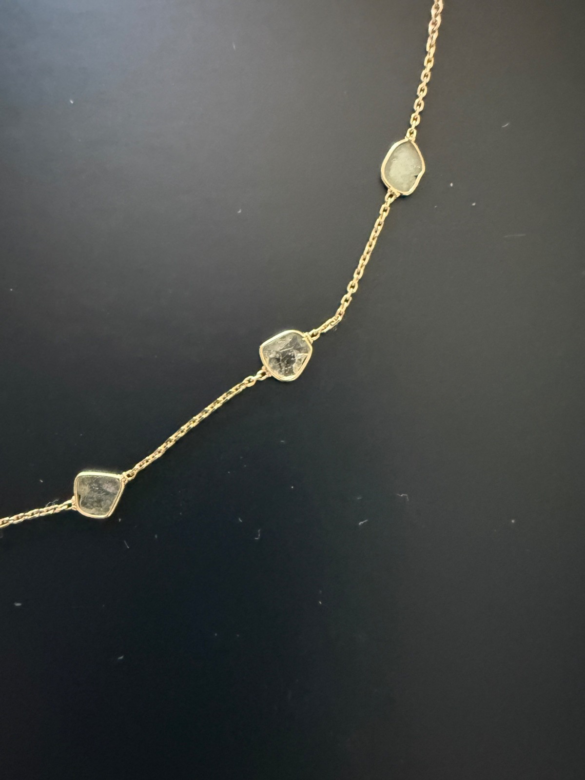 Emily Amey 14k Yellow Gold Diamond Slice Station Necklace 16 in – One of a Kind!