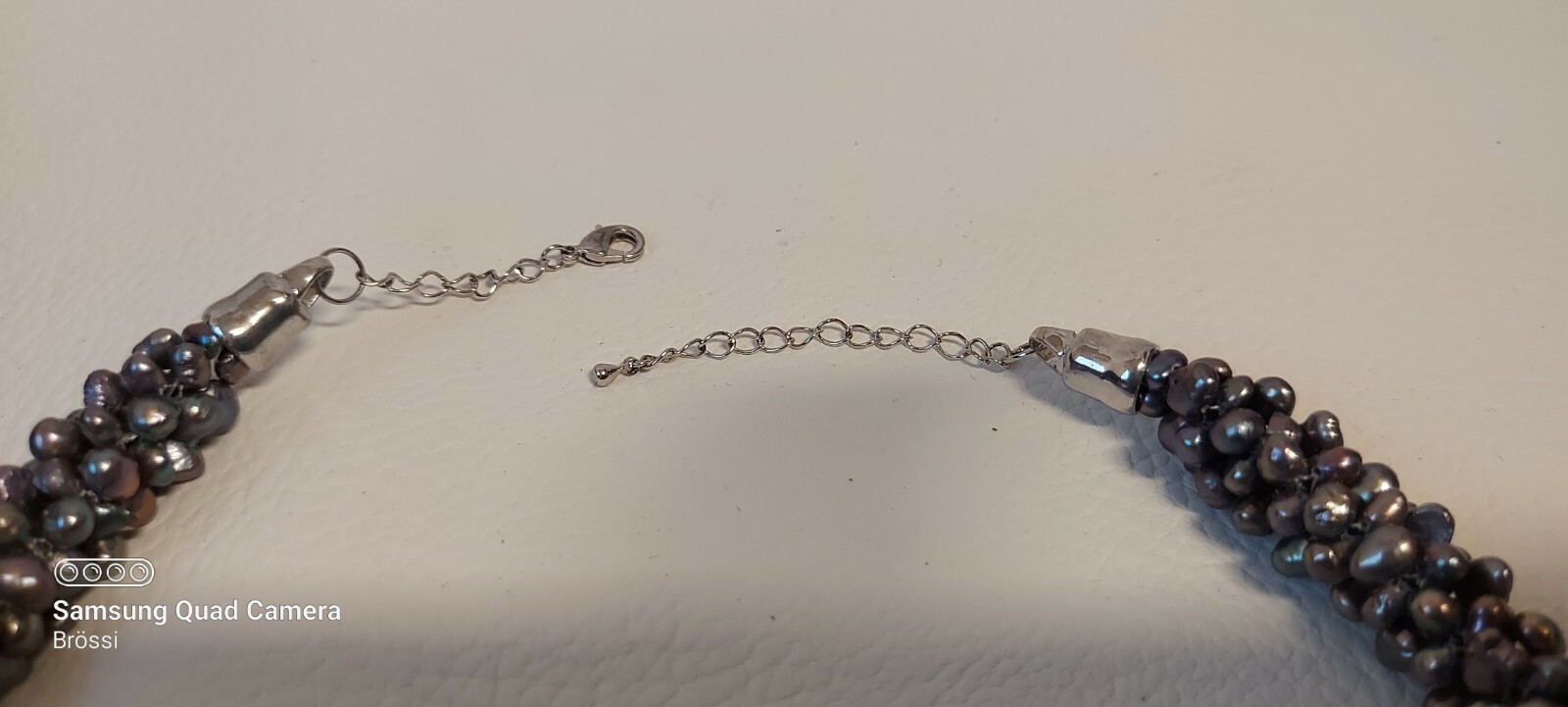 Pearl Choker Vintage Necklace Solid Pearl Charcoal From Italy