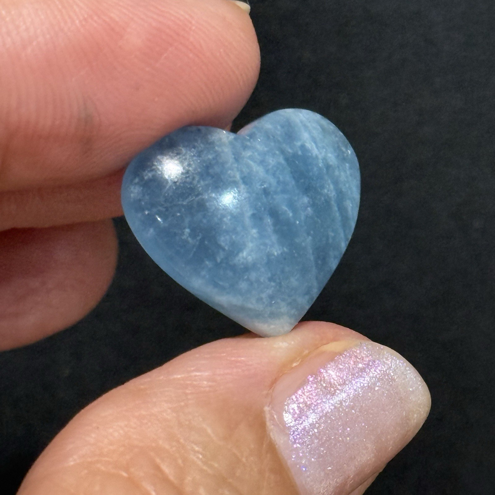 13.2ct 18.7×17.2×5.4mm Smooth Blue Aquamarine Heart Shaped Cabochon Loose Gem