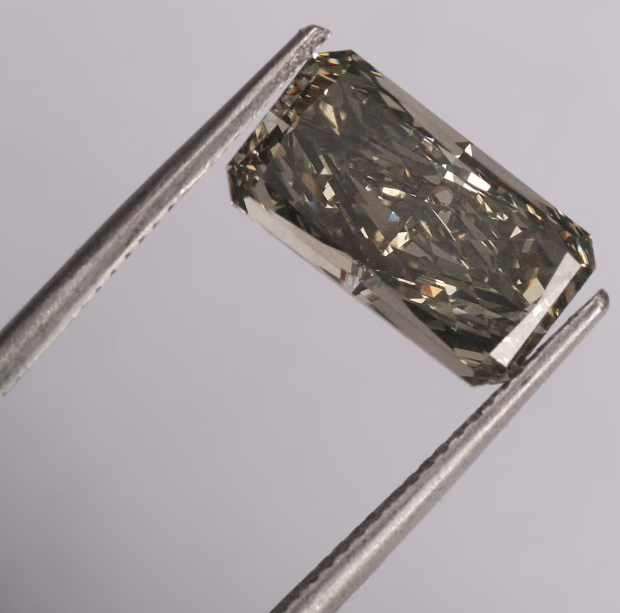 CERTIFIED 4.15 Ct Natural Gray Diamond radiant cut LOOSE VVS1/ 10.7 mm