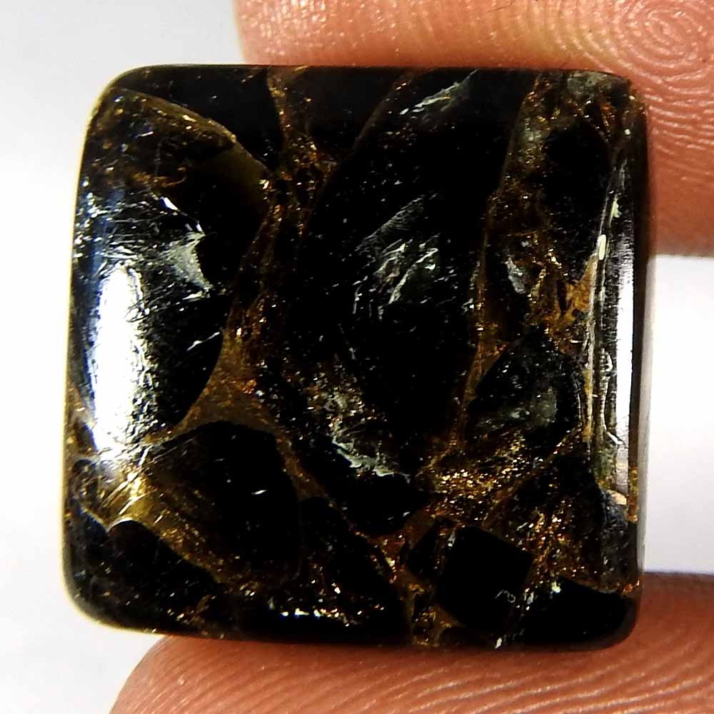 13.70 Cts Black American Copper Cushion Cabochon Turquoise Gemstone