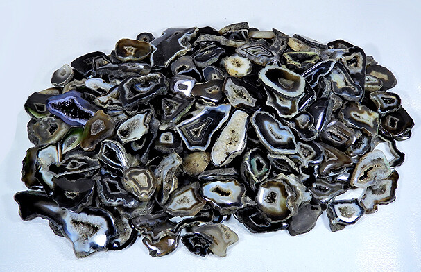NATURAL BLACK SLICE DRUZY AGATE MIX CABOCHON LOOSE GEMSTONE WHOLESALE LOT MI314