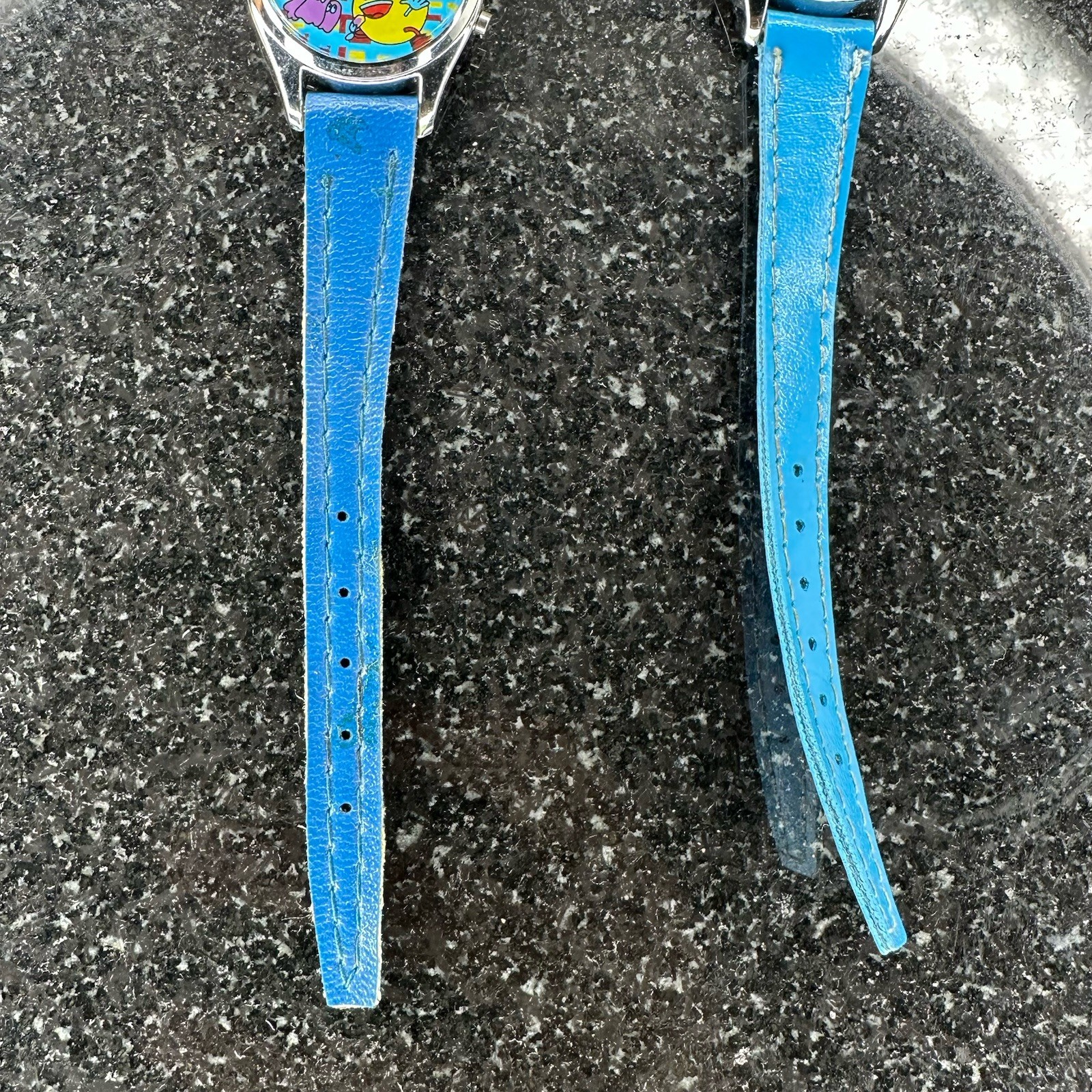 2 Pac-Man Digital Watches Vintage 80s 90s Hong Kong Kids Blue Band Rare Untested