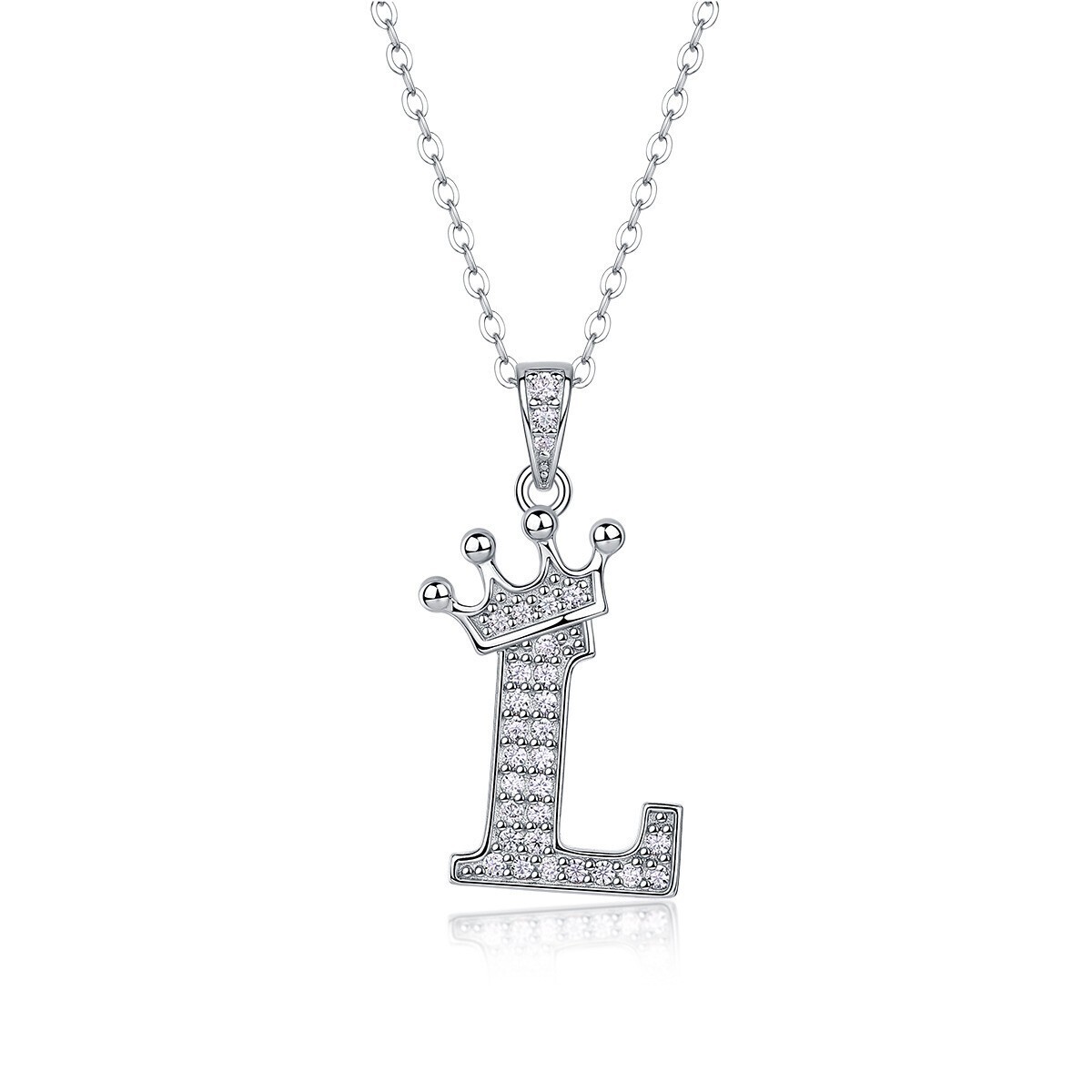 D Color Moissanite 26 Letter Pendant Necklace 925 Sterling Silver Pass Tester