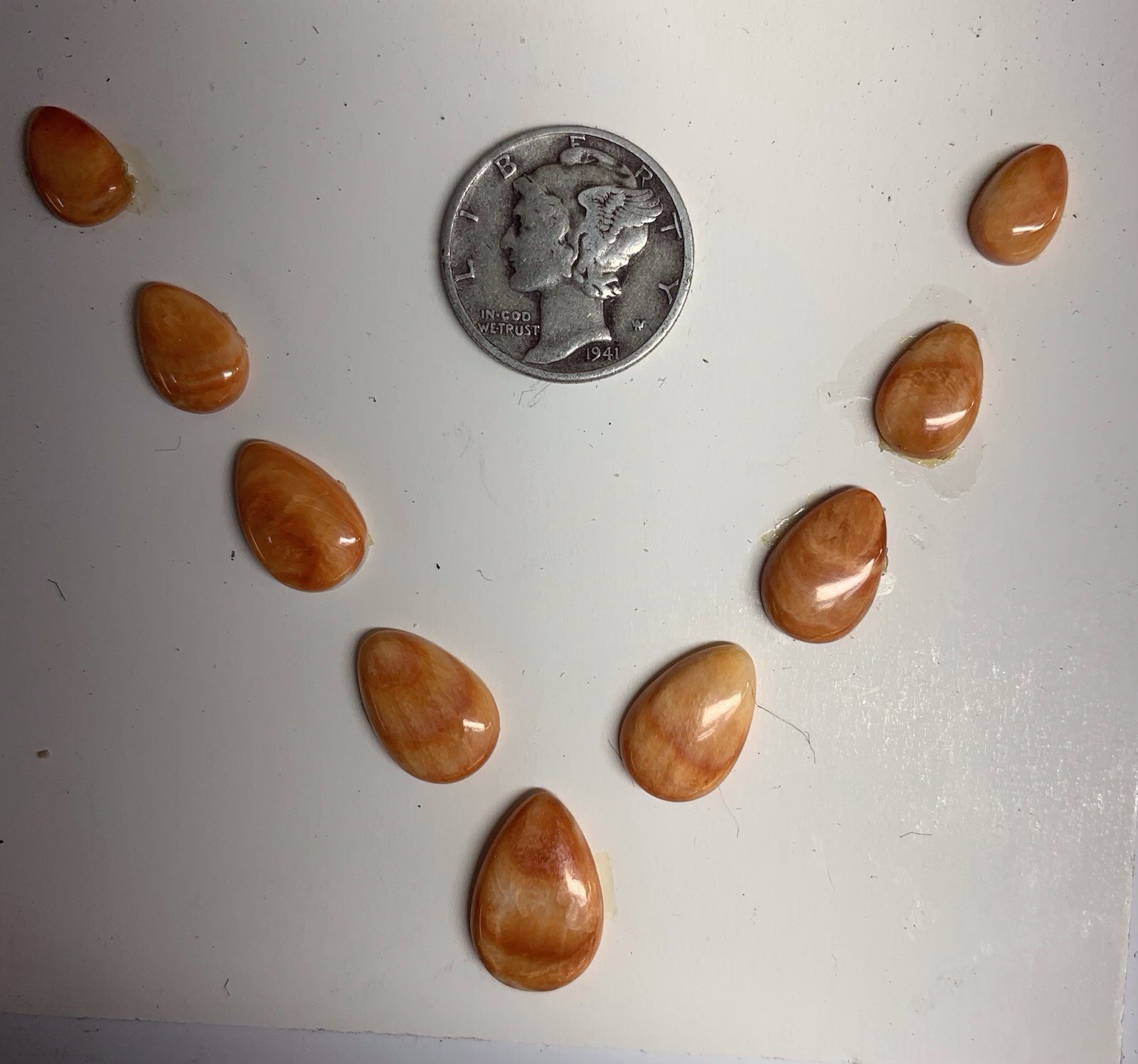 GRADUATED SPINY OYSTER CABOCHONS – 3.2 GRAMS #5