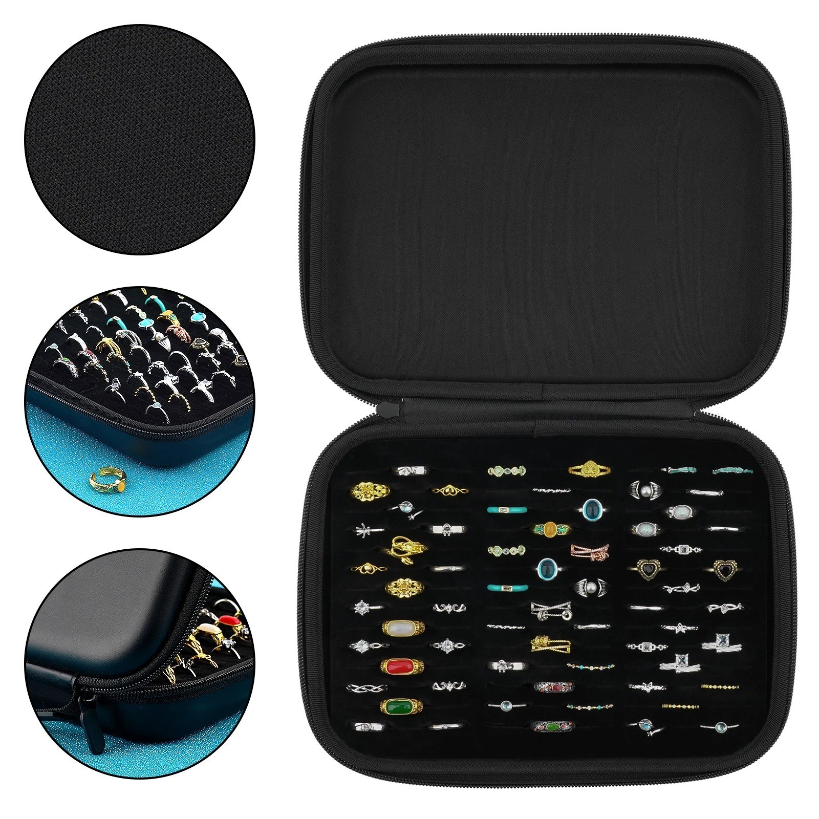 50+ Slots Ring Organizer Storage Case Jewelry Ring, Display Collector, Only Box