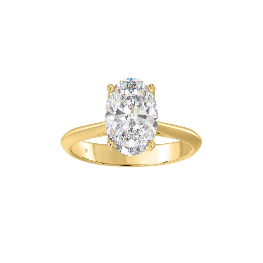 Lab Grown Diamond Engagement Ring 14K Yellow Gold, IGI Certified, 1-4 Carat D-F