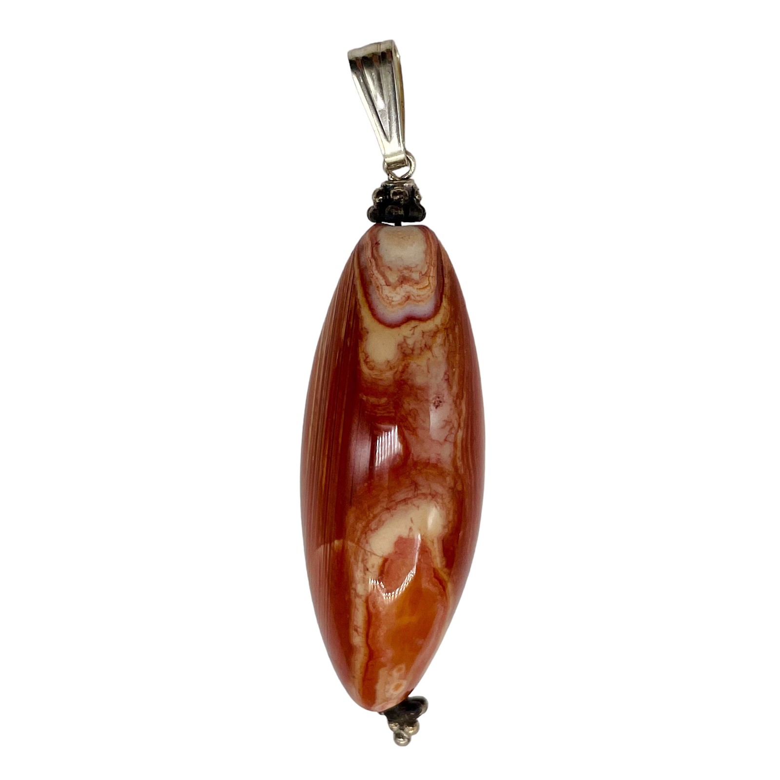 Carnelian Marquise Pendant | 2 1/4″ Long | 40x16mm (Carnelian) | Orange |