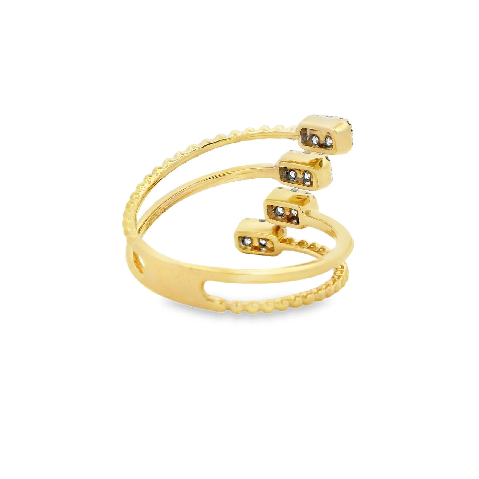 0.36ct Natural 24-Diamond Channel-Set Ring, 14k Yellow Gold, Size 7