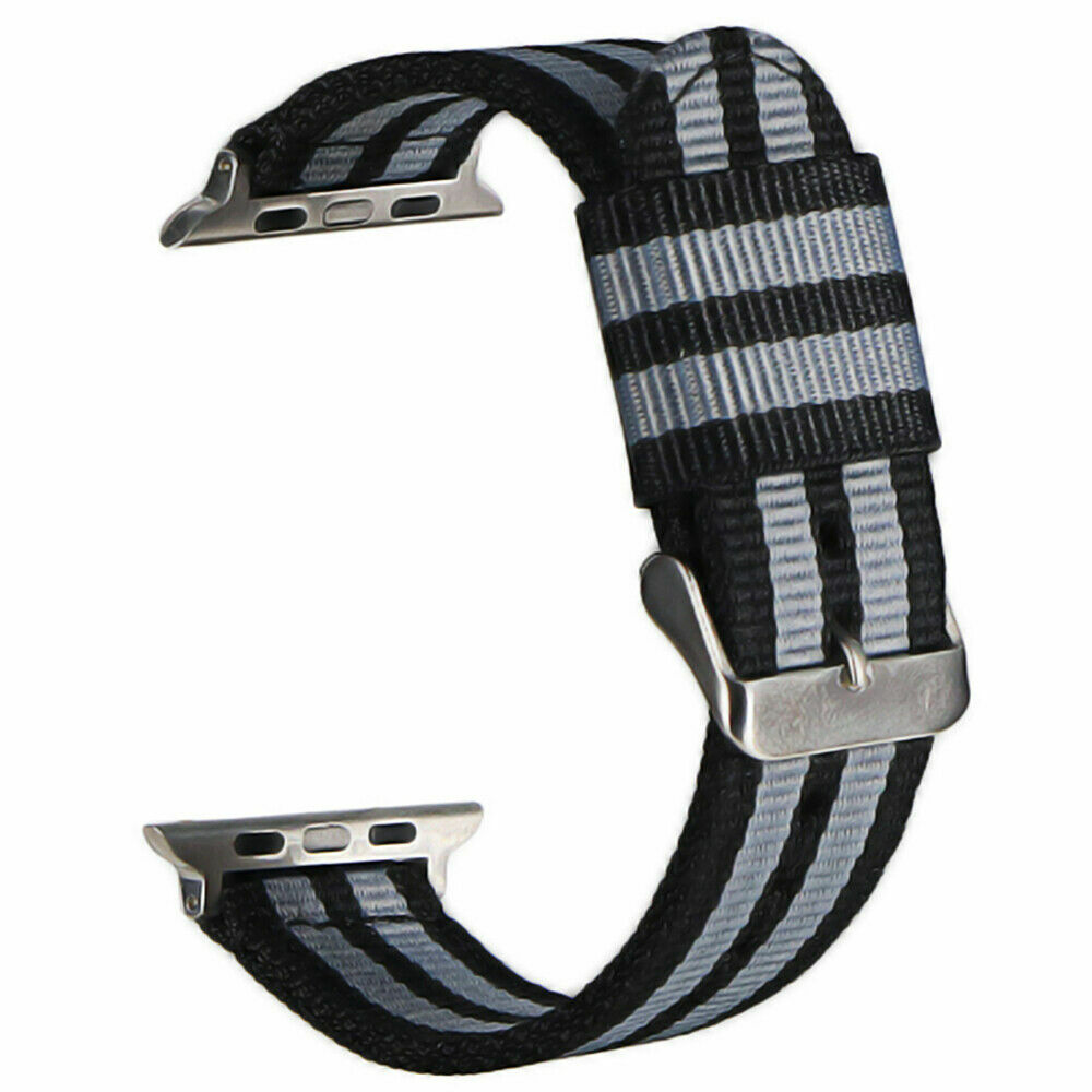 Nylon Sport Band Stripe Strap for Apple Watch Series 7 6 5 4 3 41/45mm iWatch SE