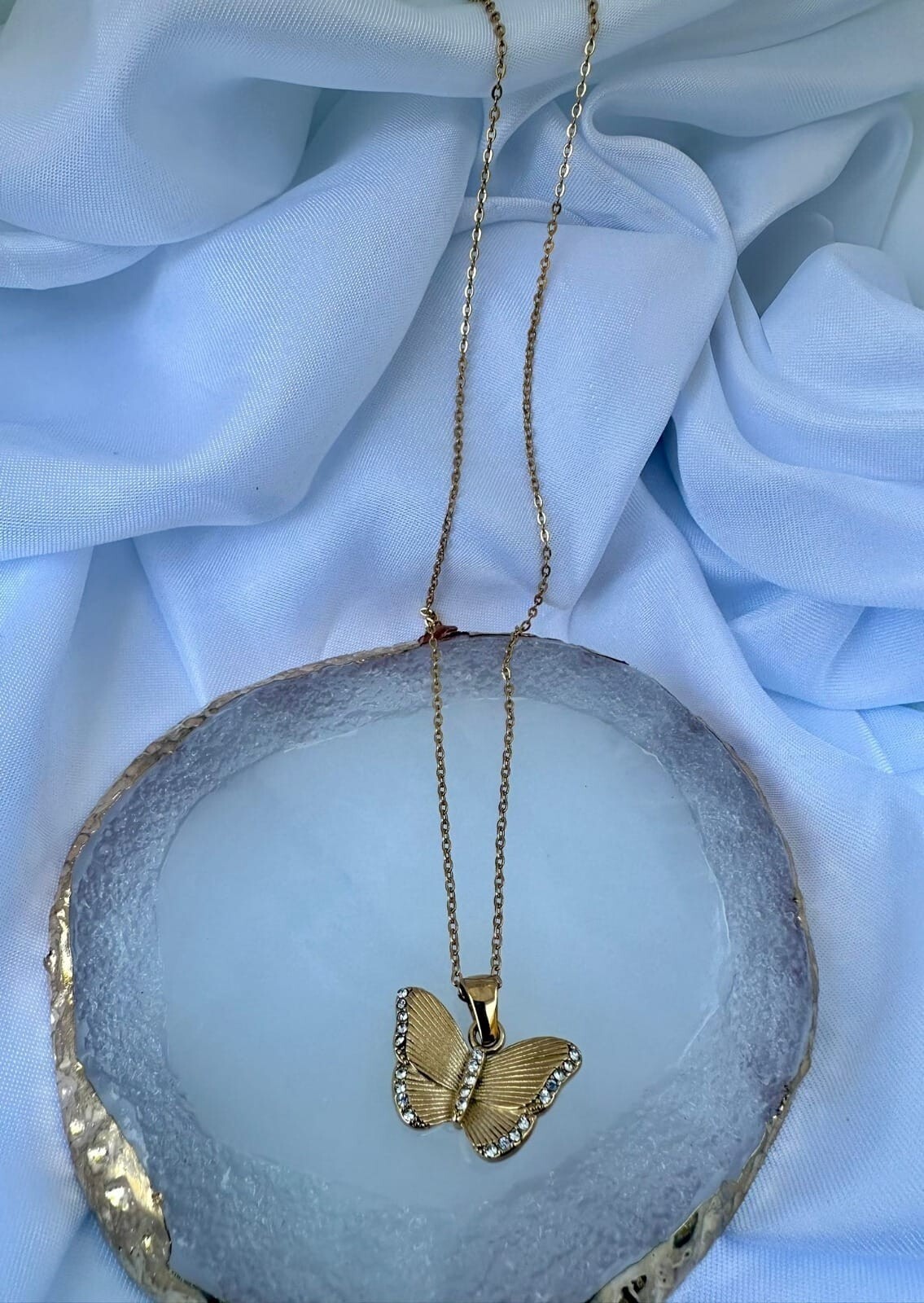 18K Gold Filled Butterfly Pendant Necklace for Women waterproof and tarnish free