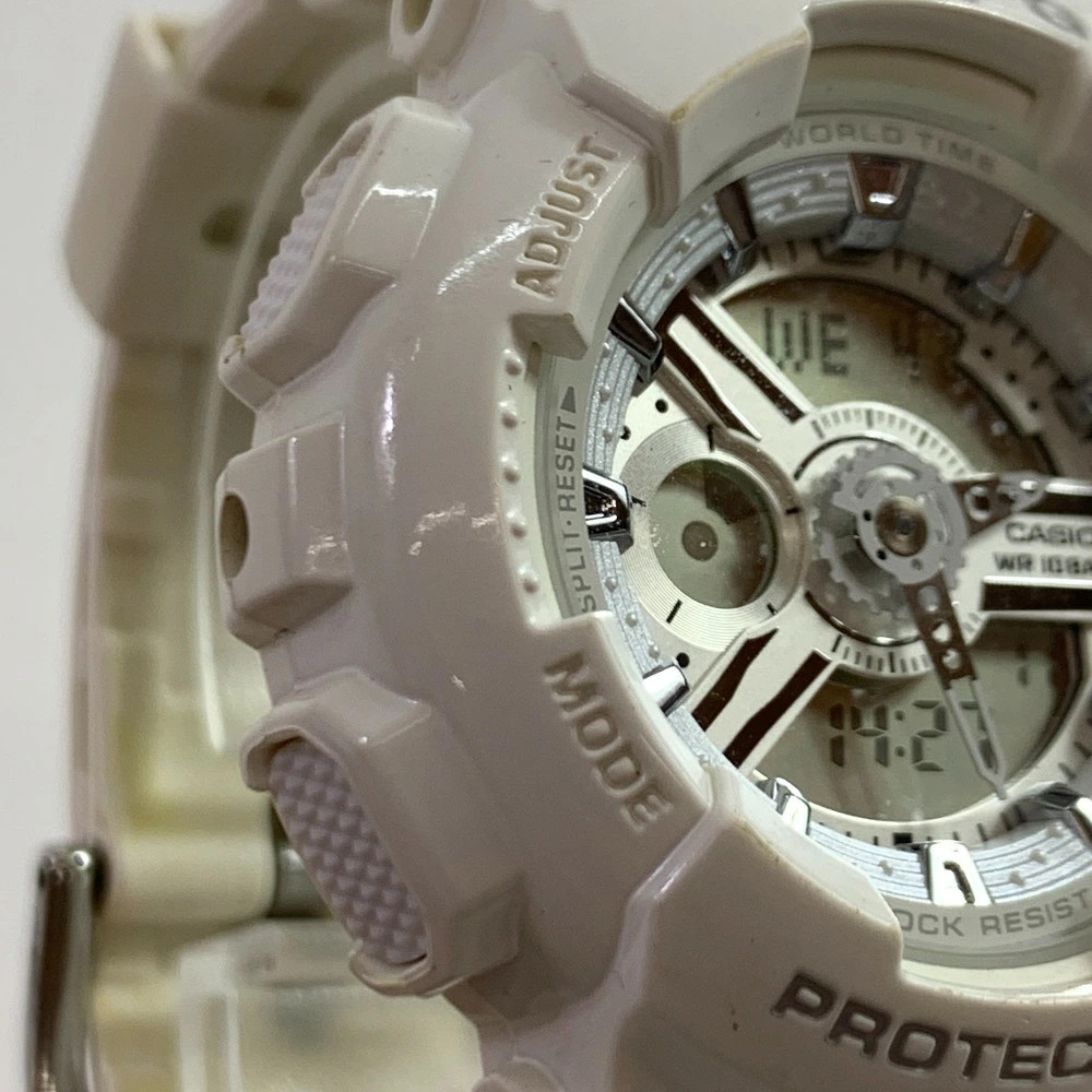 04w6224 Used CASIO BABY G Baby G BA 110 Quartz Wristwatch Analog Digital White H