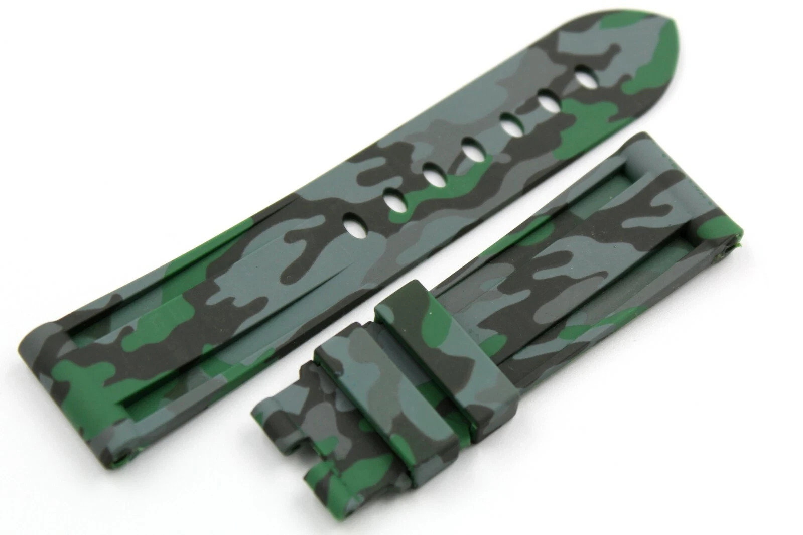 Green/Grey Military Camouflage TPU Silicone Strap Various Sports Sizes