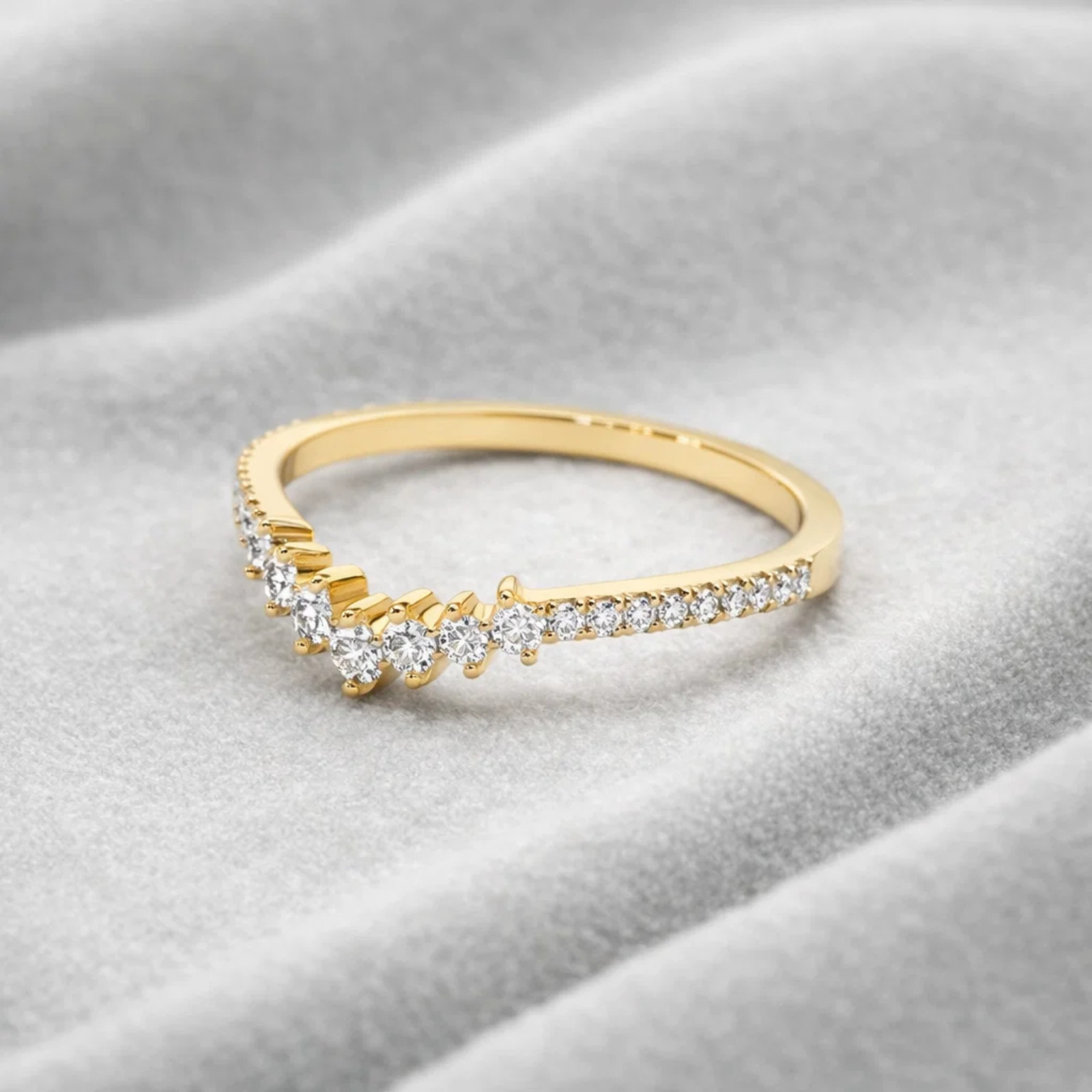 0.27 Ct Natural Round Cut Diamond Eternity Wedding Band Ring 14k Yellow Gold