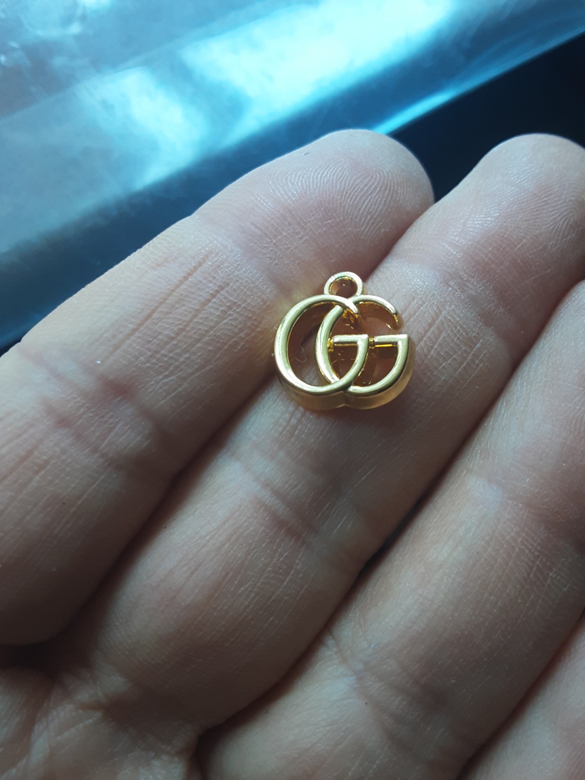 Gucci Pendant Zipper Pull gold 0.6 inch stamped