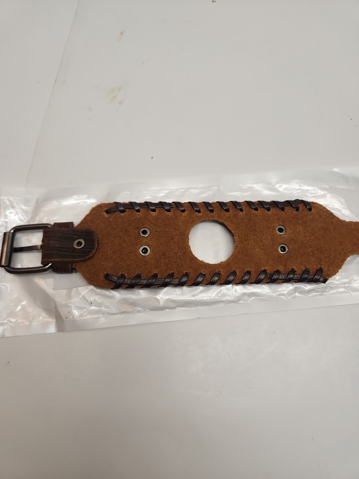 Wide Brown Leather Cuff Band Compatible with Apple Watch 38 40 41 42 44 45 49mm