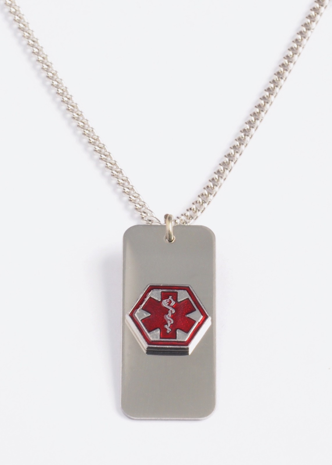 Diabetic Medical Alert ID necklace -USA made, FREE ID Wallet Card,Engraving