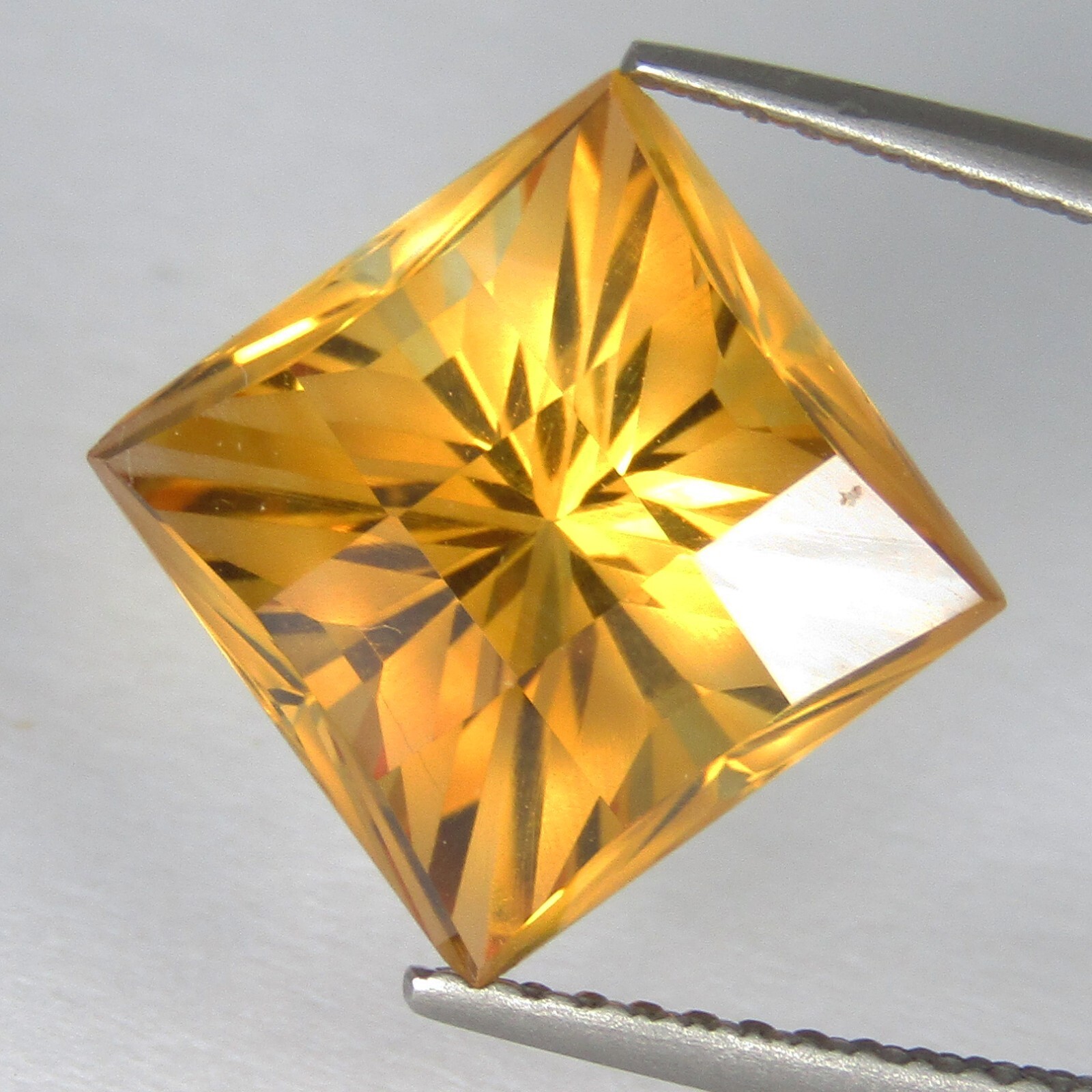 5.50Cts Sparkling Natural Citrine 10.2mm Square Pixel Cut Loose Brazil Gemstone