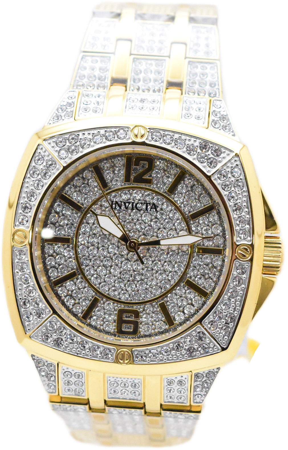 Invicta Celestial Lux Men’s 43mm Gold Pave 407 Crystals Quartz Watch 50327