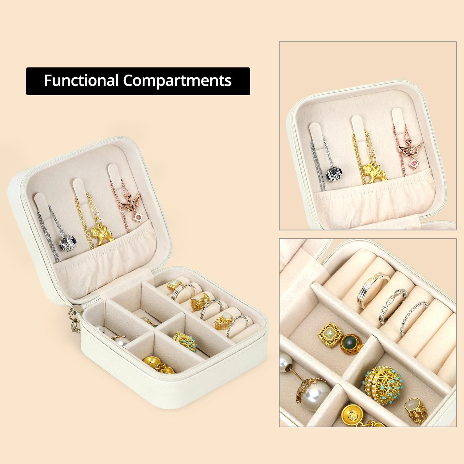 Travel Jewelry Case – 6 Pack Small Jewelry Travel Organizer Box, Compact Bridesm