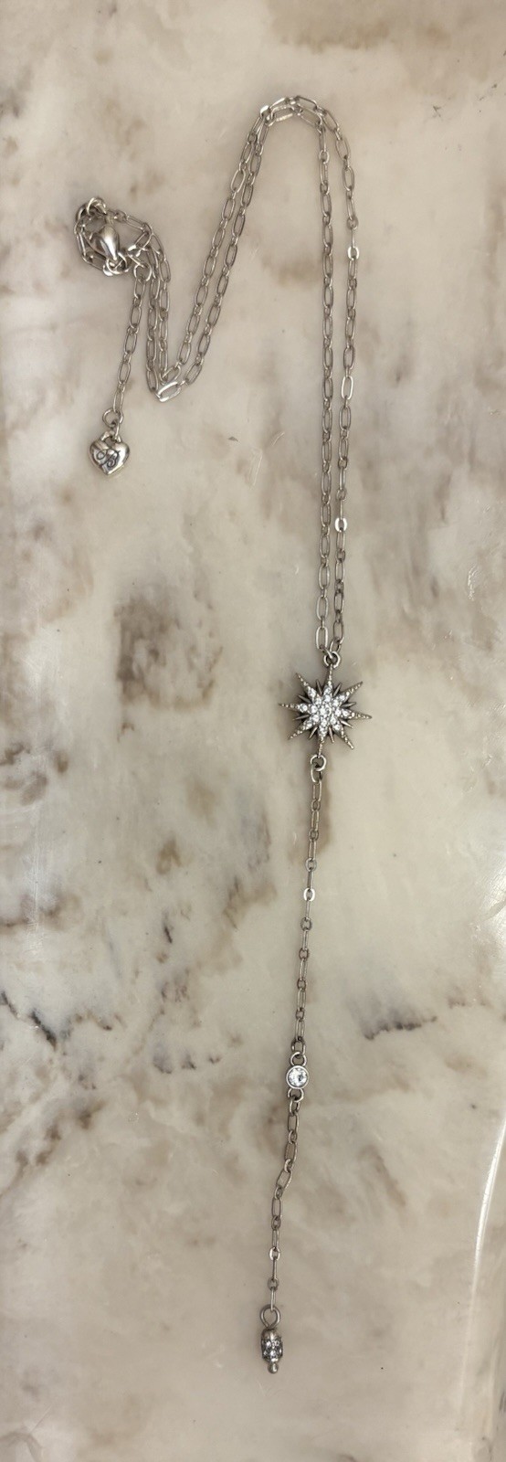 Brighton Crystal Radiant Star Convertible Lariat Style Necklace NWOT