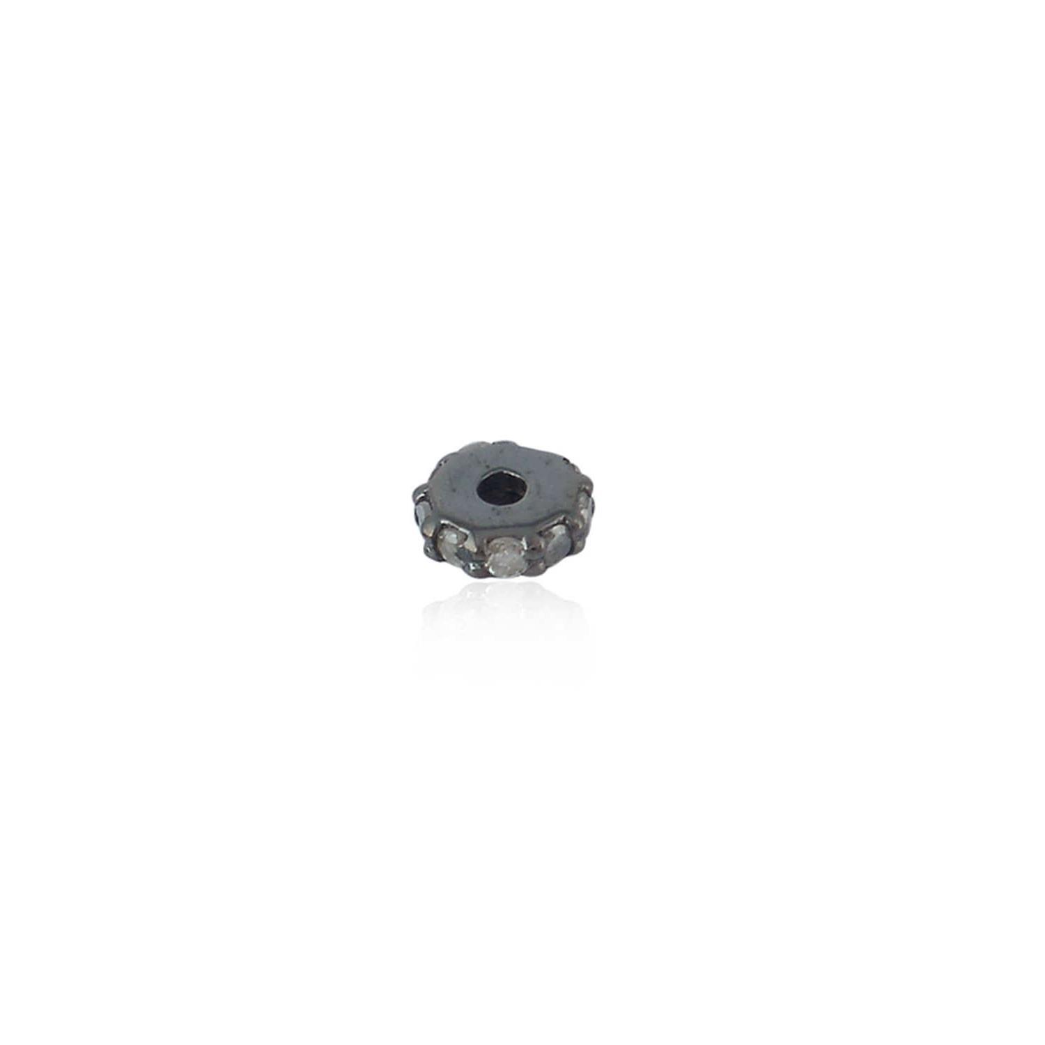 0.05ct Diamond Rondelle Wheel Spacer Finding 925 Starling Silver