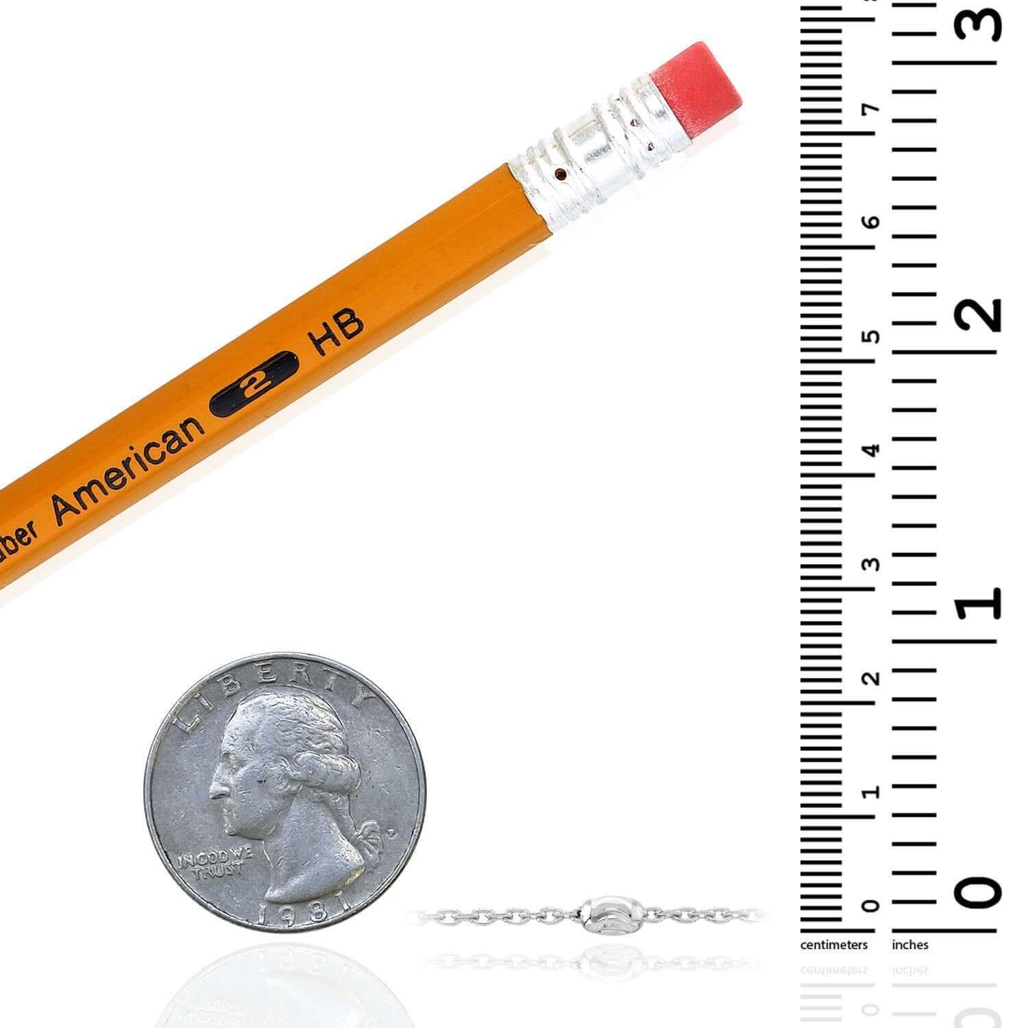 Sterling Silver Oval Moon Station Ankle Bracelet 9″-10″ Adjustable