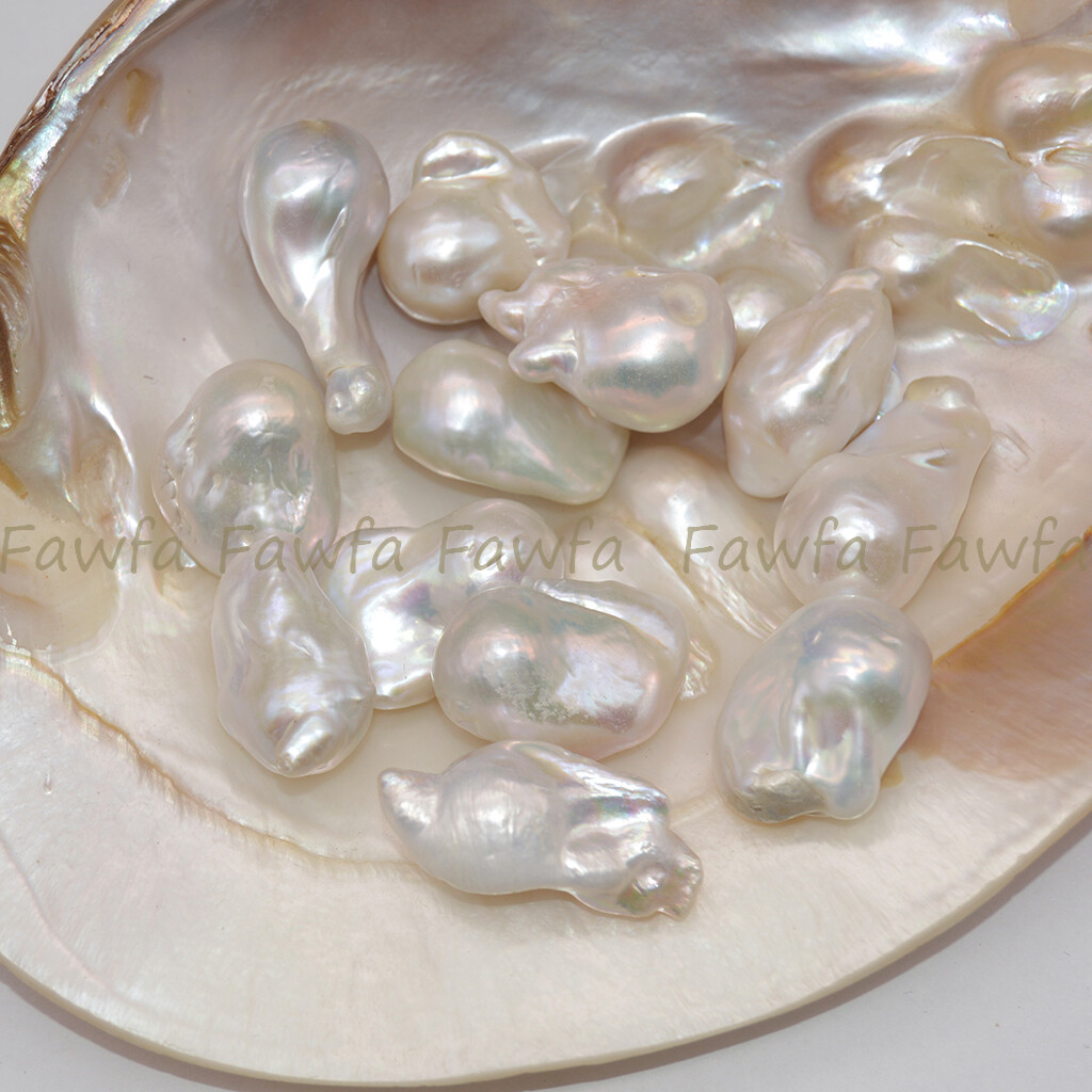 1Pc Natural 15-30mm No Drilled Hole Keshi Freshwater Pearl Baroque Loose Bead