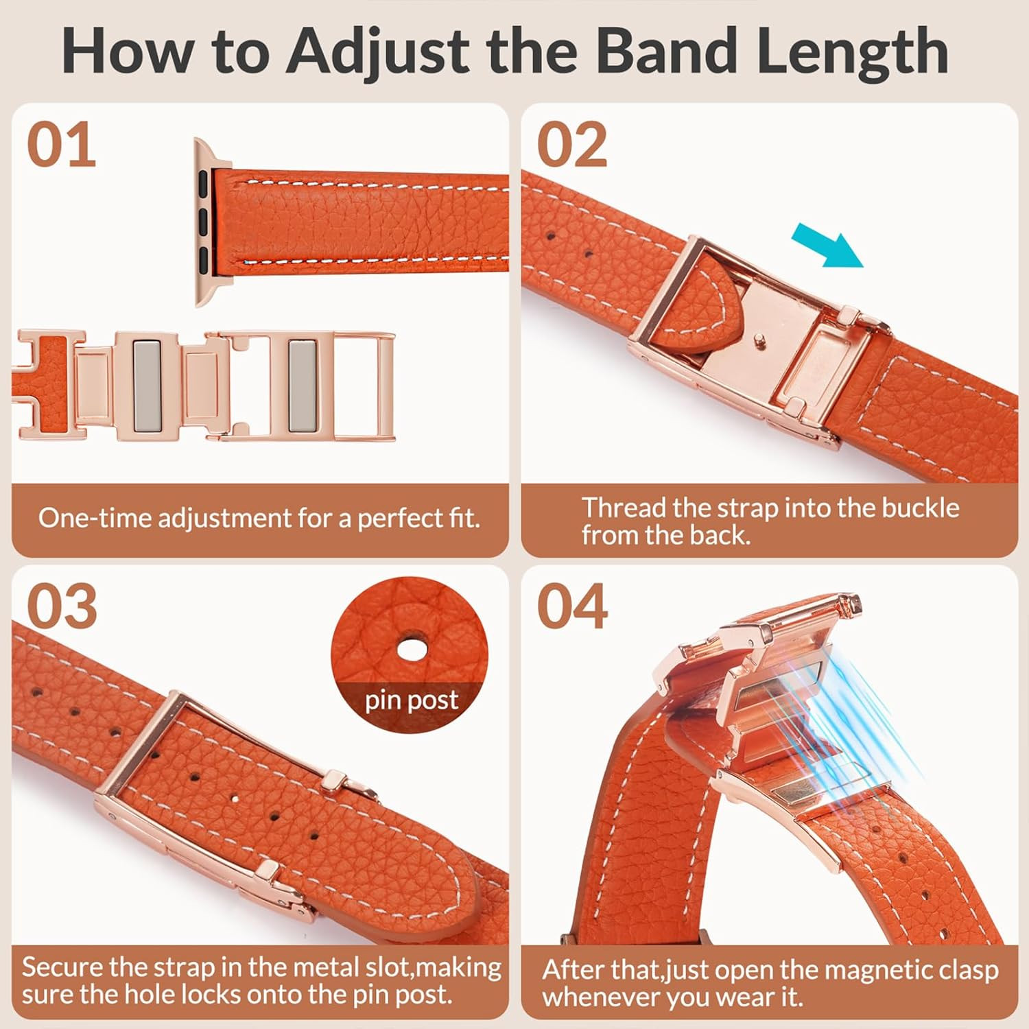 Leather Magnetic Band Compatible with Apple Watch Bands 38Mm 40Mm 41Mm 42Mm 44Mm