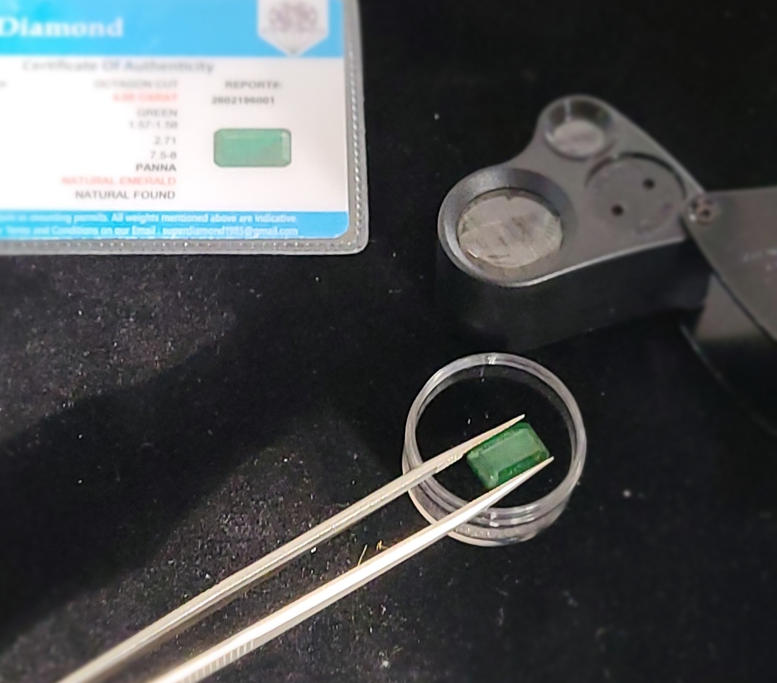 Natural Untreated Certified Ideal Dark Green Zambian Translucent Emerald 4.55ct