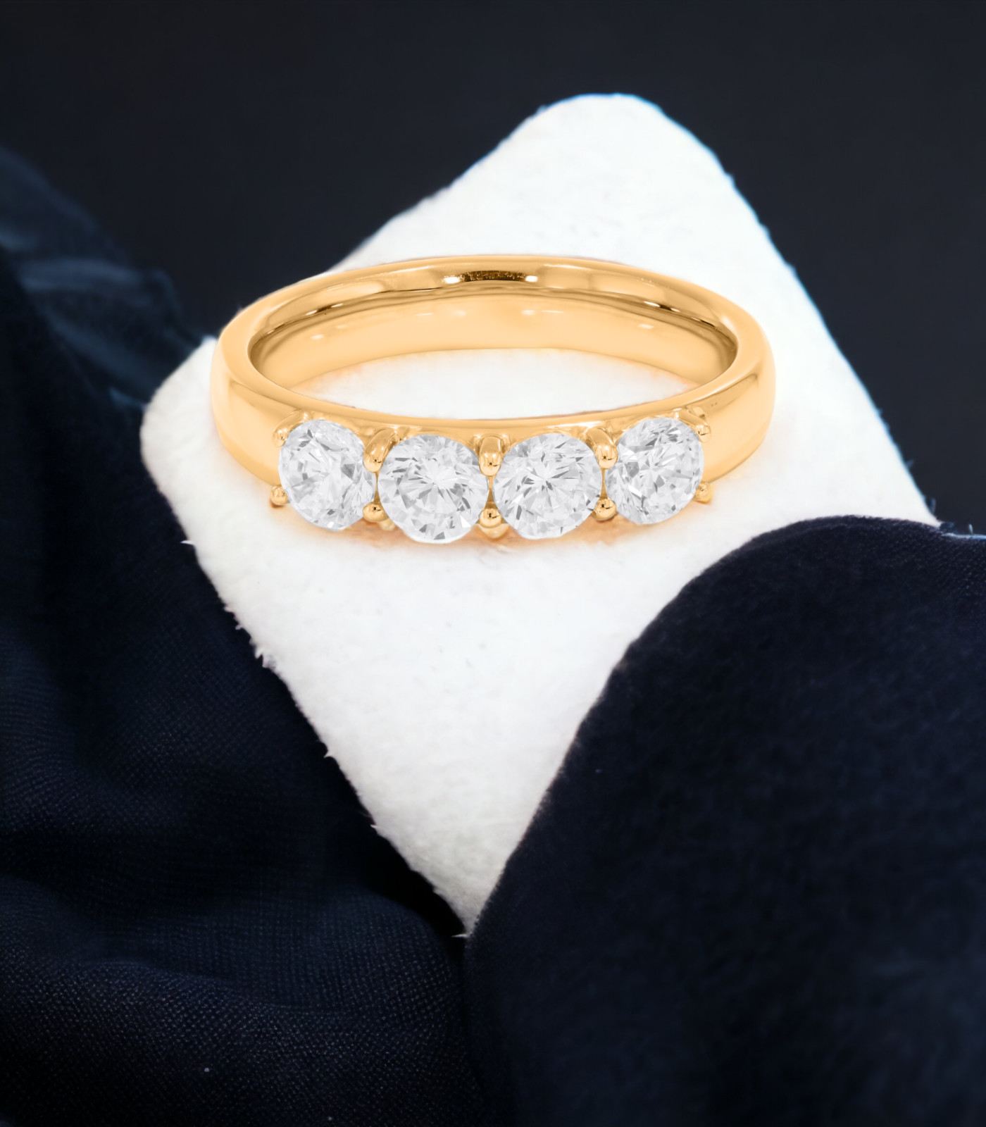 Lab Grown Diamond Engagement Ring 0.96 ct Certified Round Cut 14k White Gold