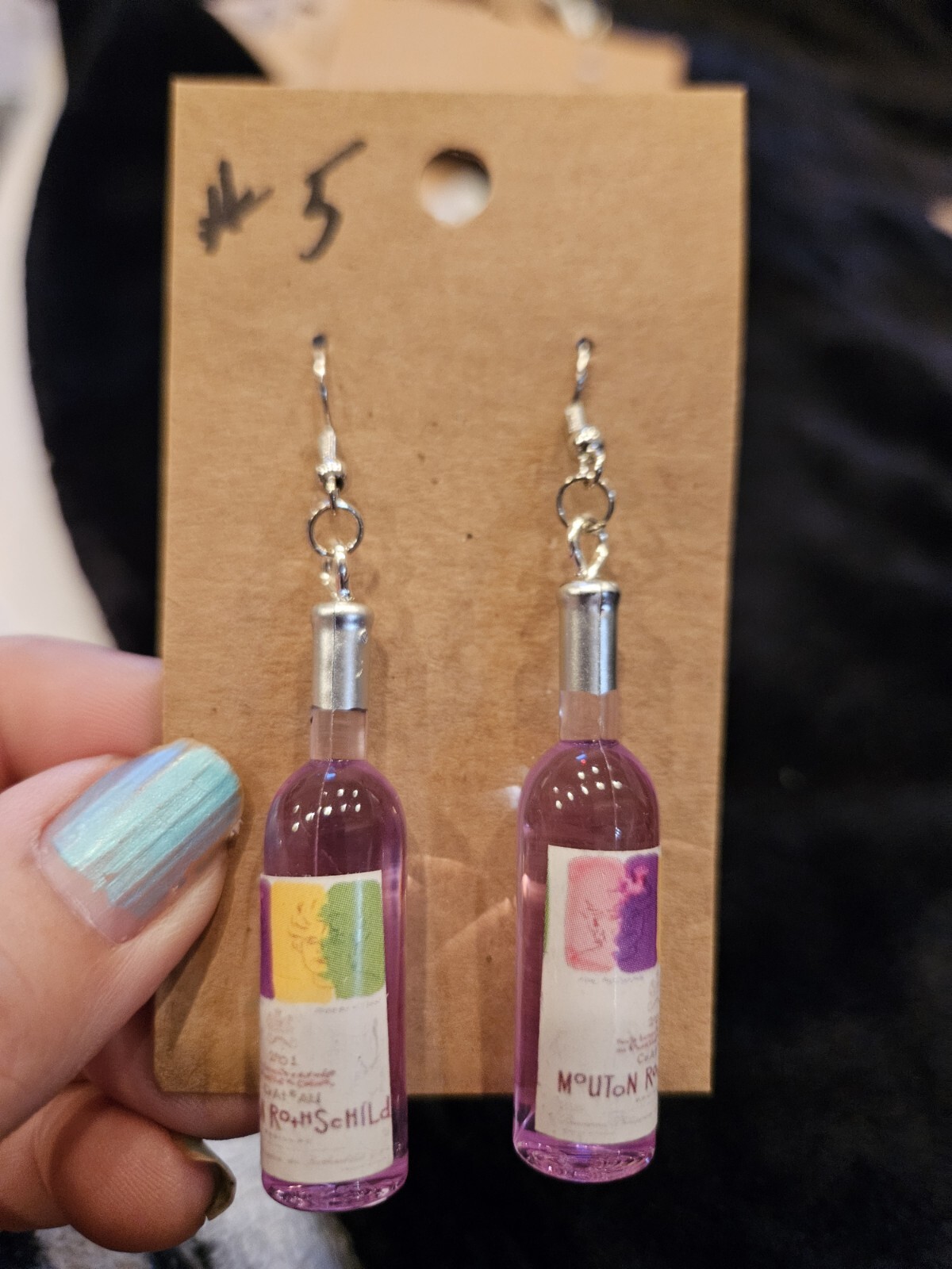 WINE BOTTLE EARRING – HANDMAD Colorful -Accurate – 8 Diff. Styles to Choose from