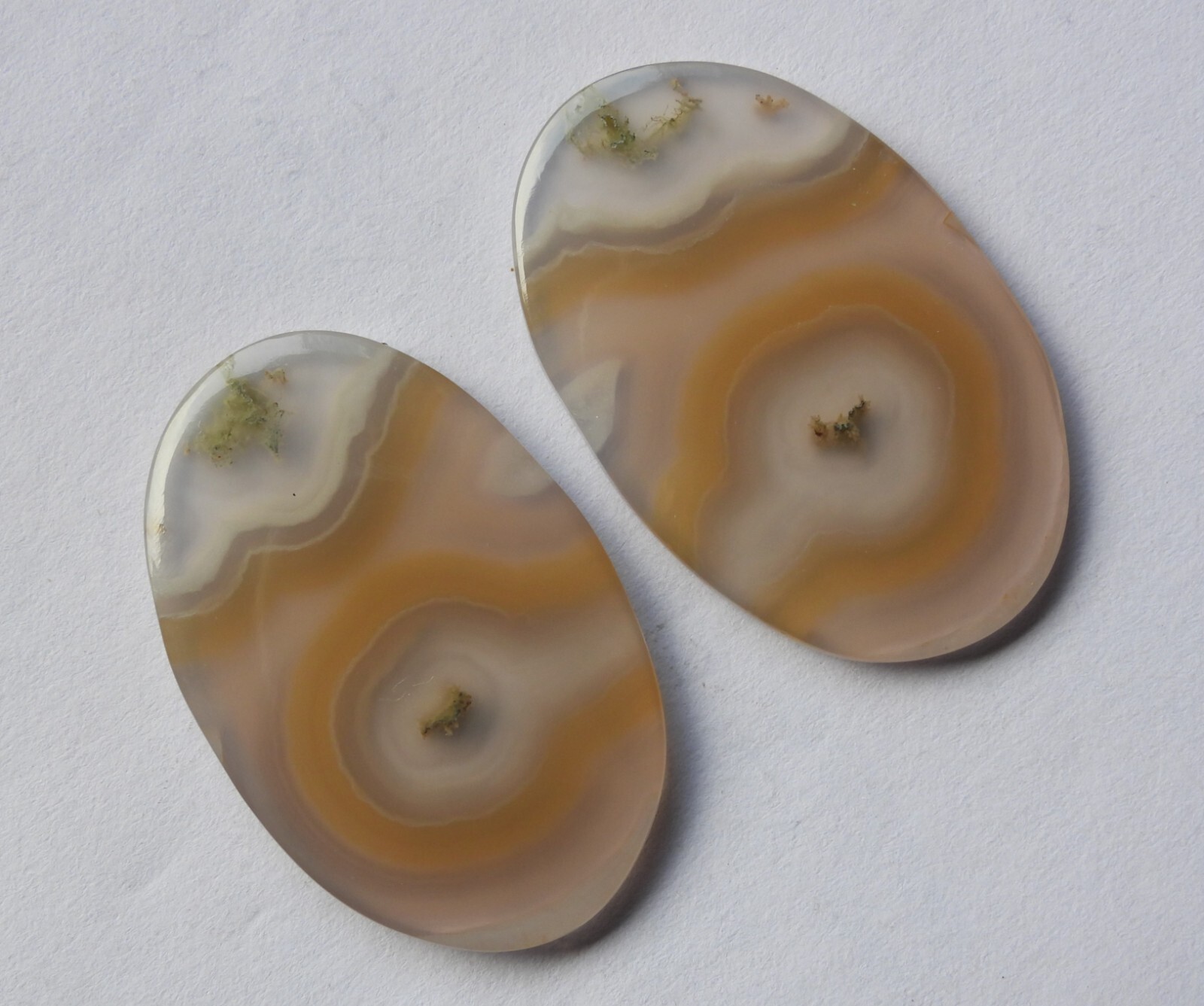 40.55 Cts Natural Solar Eye Agate (32.5mm X 21.3mm Each) Cabochon Match Pair