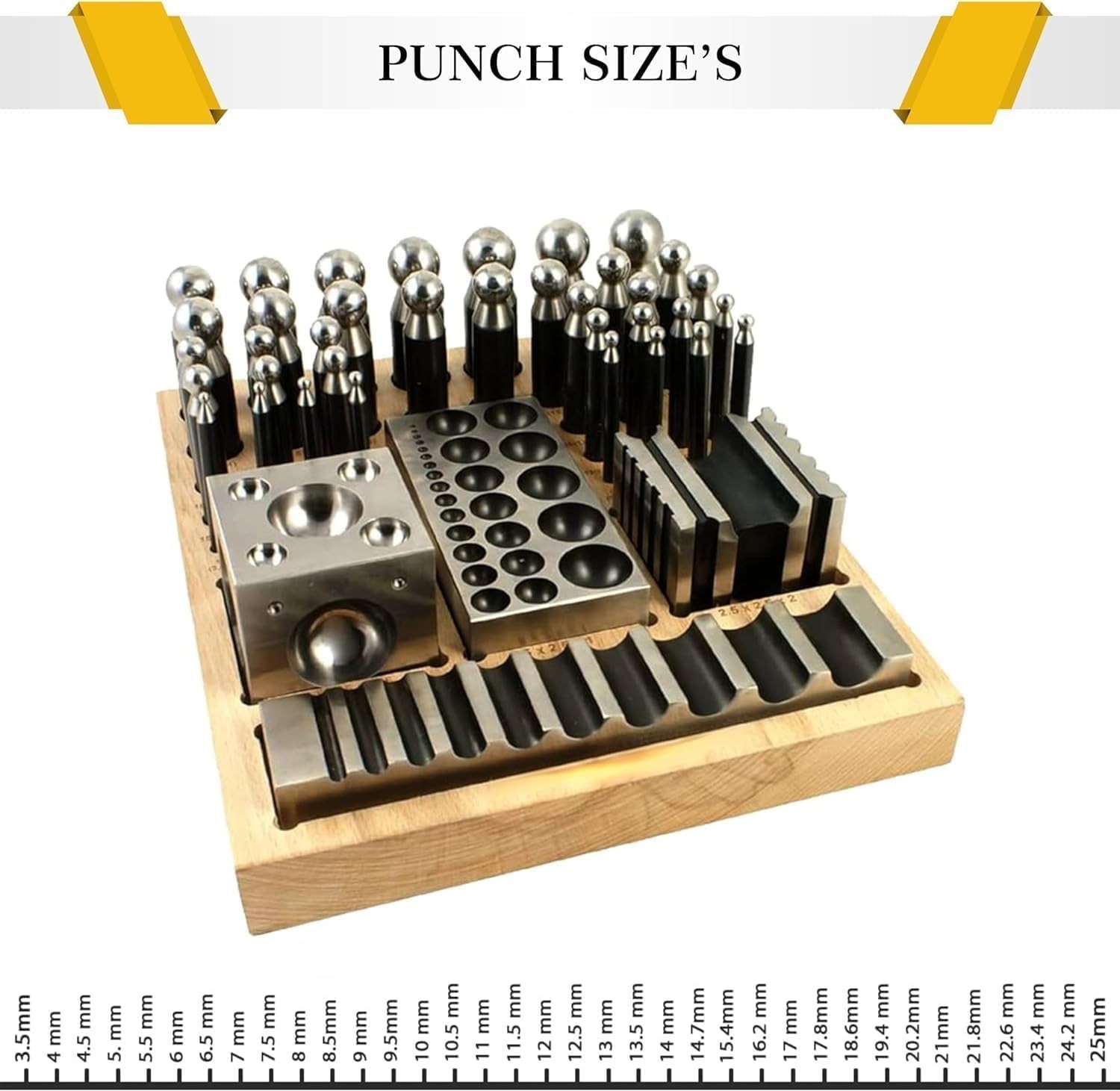 41 PC doming Block and Punch Set – Designer Dapping Doming Punch Block Set