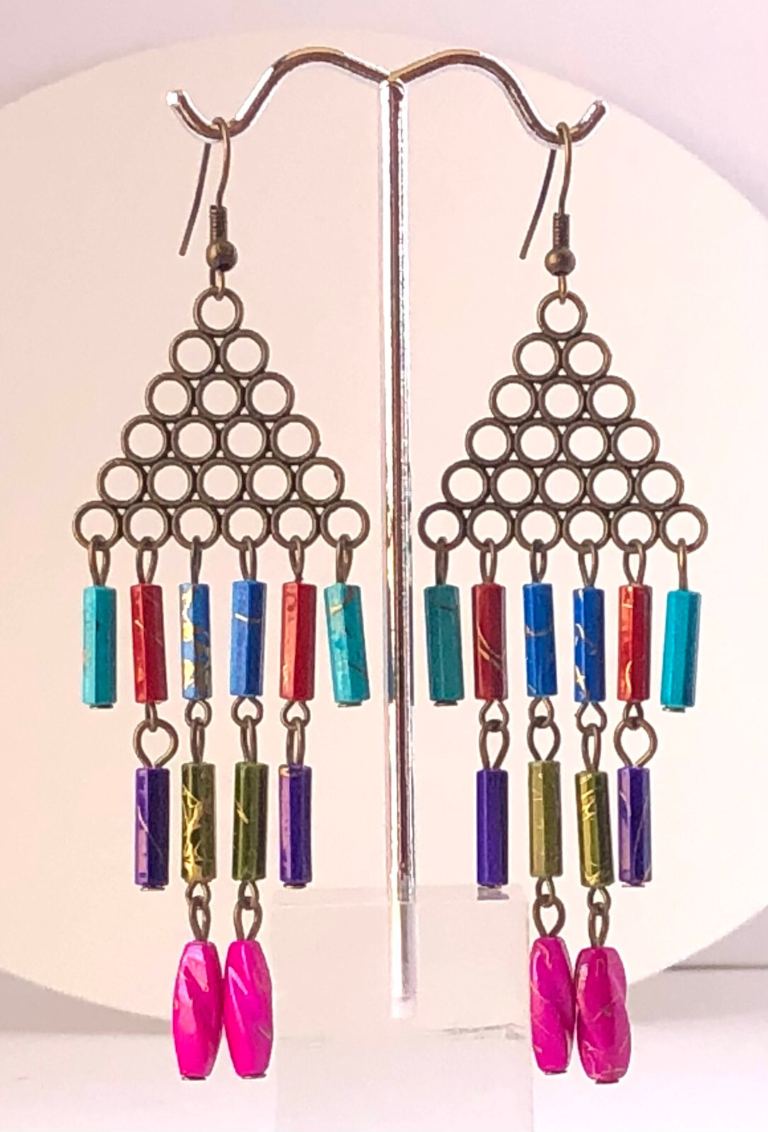 Dangle/Drop Beaded Fashion Earrings – Handcrafted Multi-Color beads
