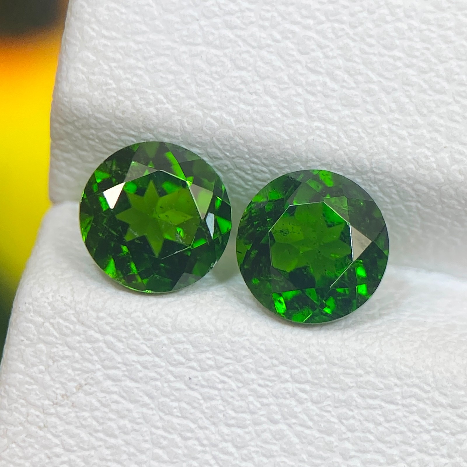 2.15ct Chrome Diopside Pair Green Natural Round Cut Mozambique Gem For Earrings