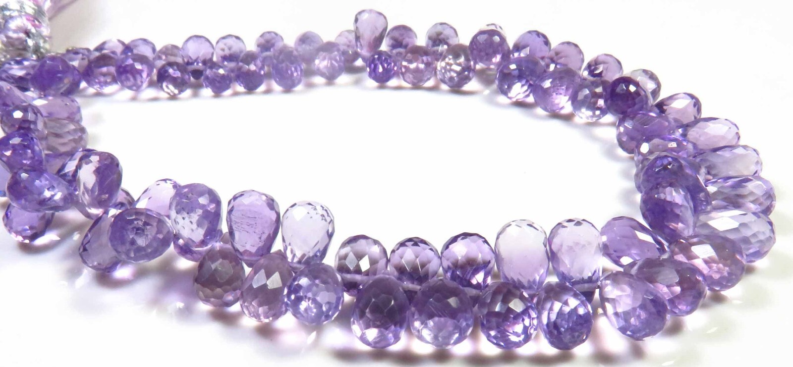 Top Amethyst Faceted Beads 8″Strand Natural Gems Teardrop Beads 6-8.5mm LC-1170
