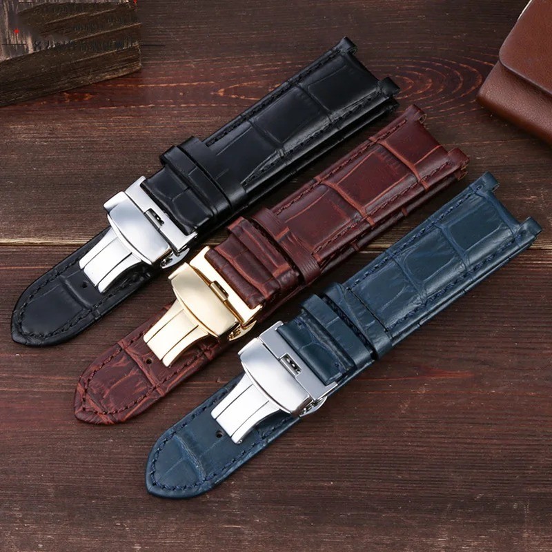 Genuine Leather Watch Strap Fit for Gc 22x13mm 20x11mm Notched Wristwatches Band
